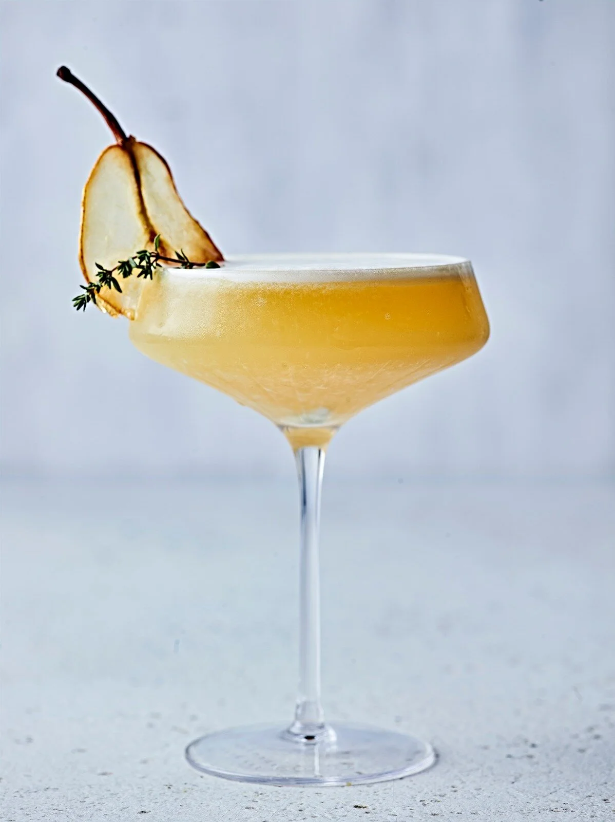 Pear and thyme whisky sour