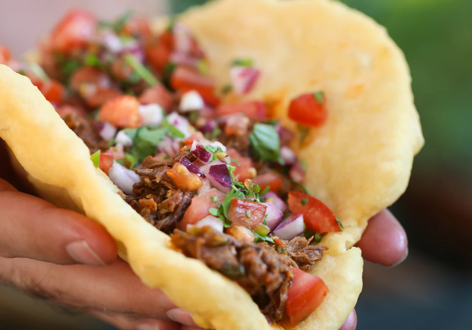 Sonoran Beef Fry Bread Tacos