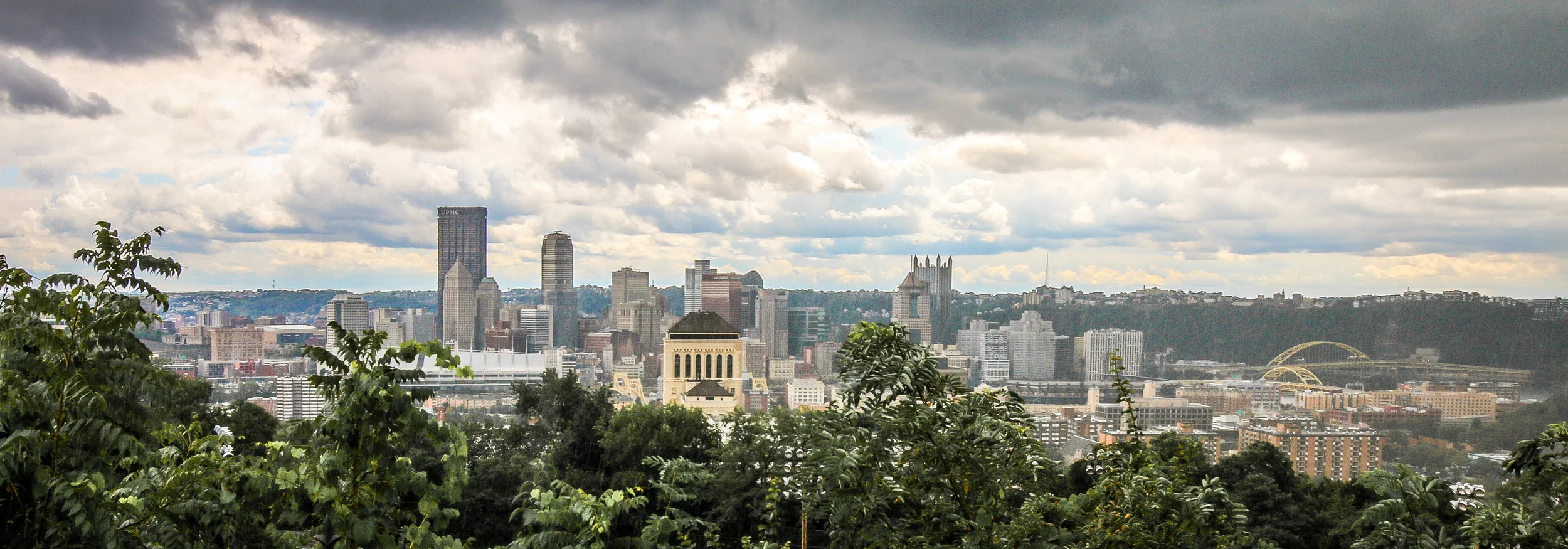 Pittsburgh from our neighborhood on the North Side, during a late summer rainstorm