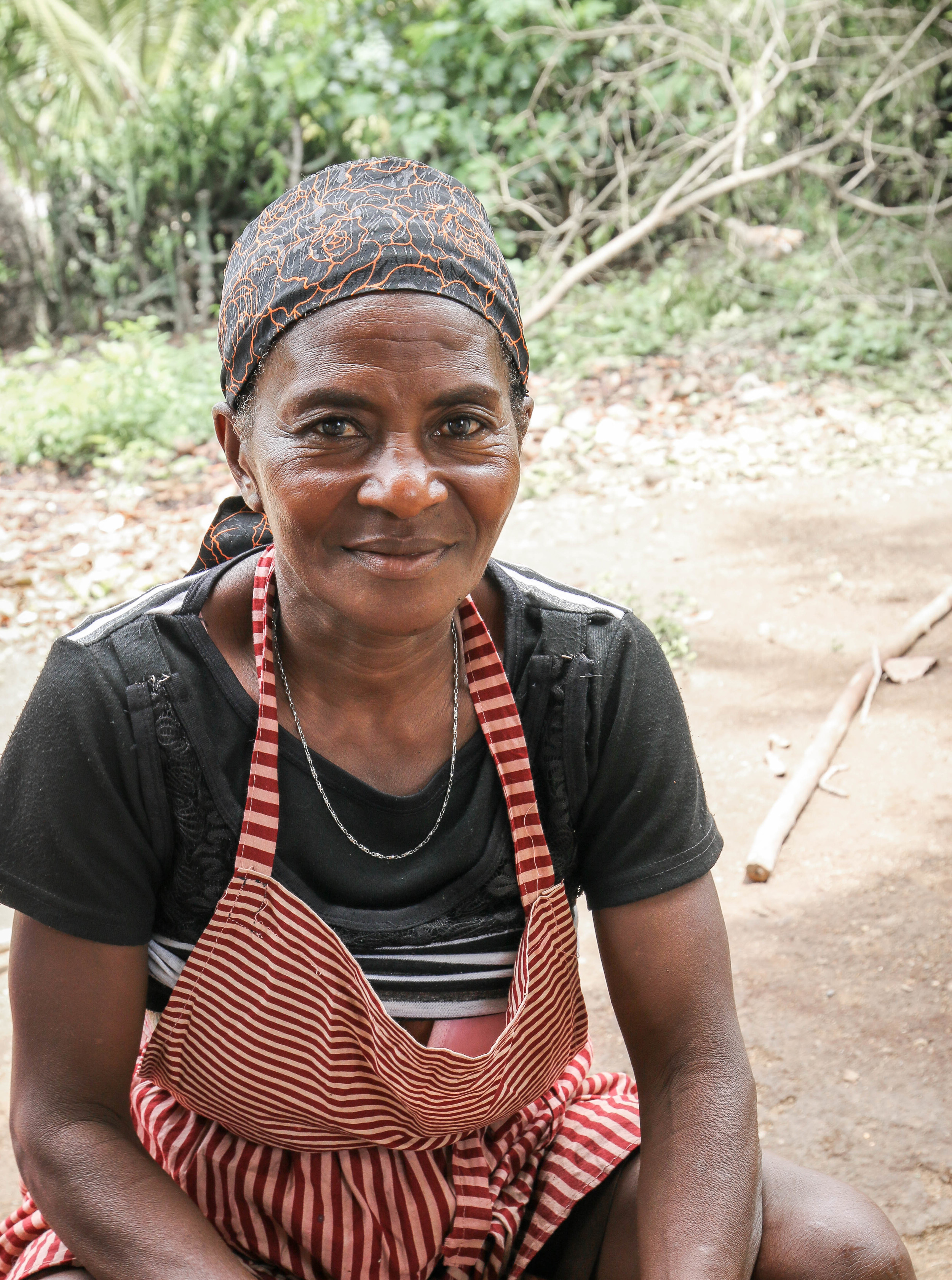 Jean Estanne -- Cooperative member and farmer in Mombin Crochu who helped in the group's cashew processing