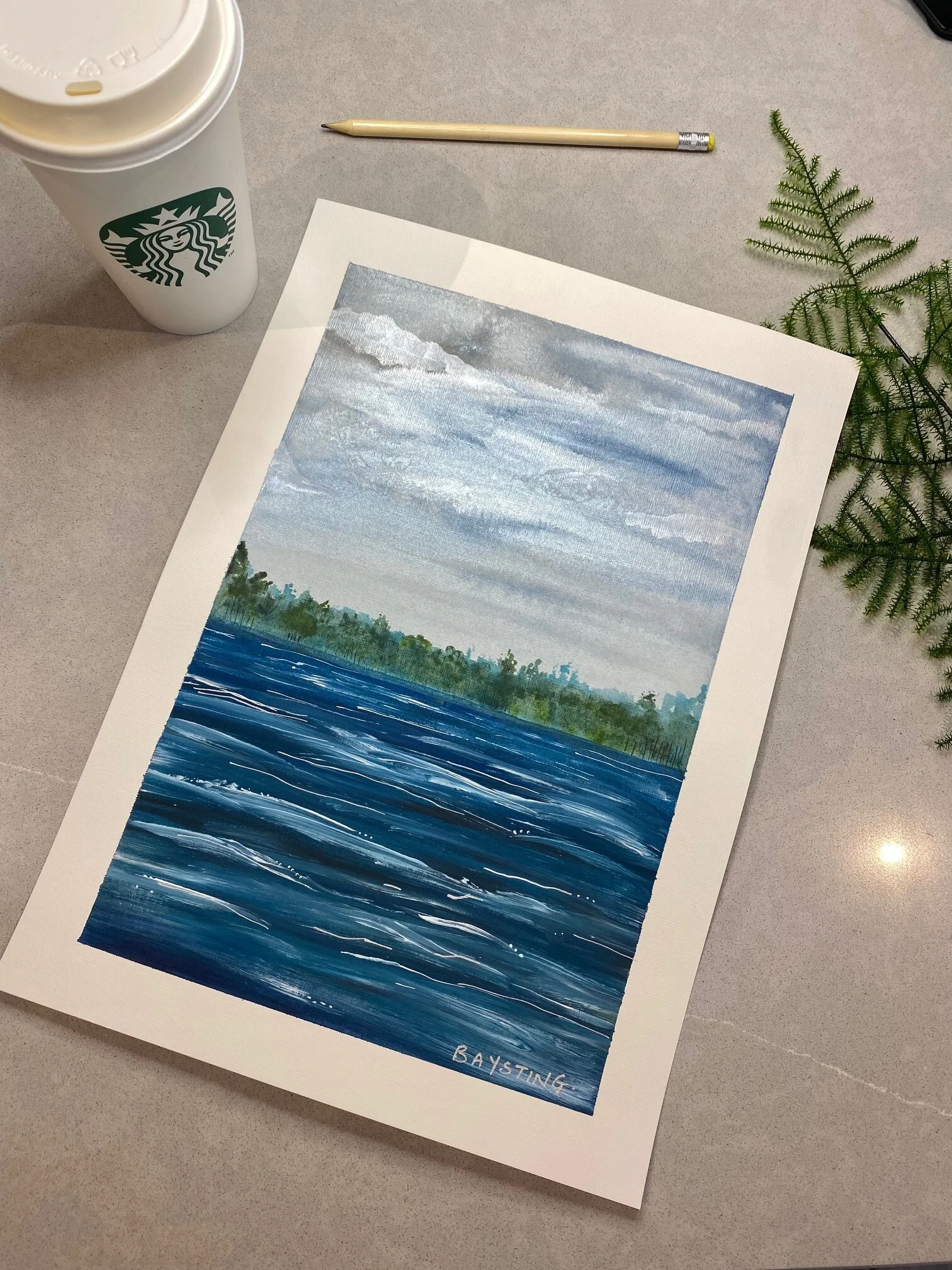 "Hug the edge & let in.." (original painting)