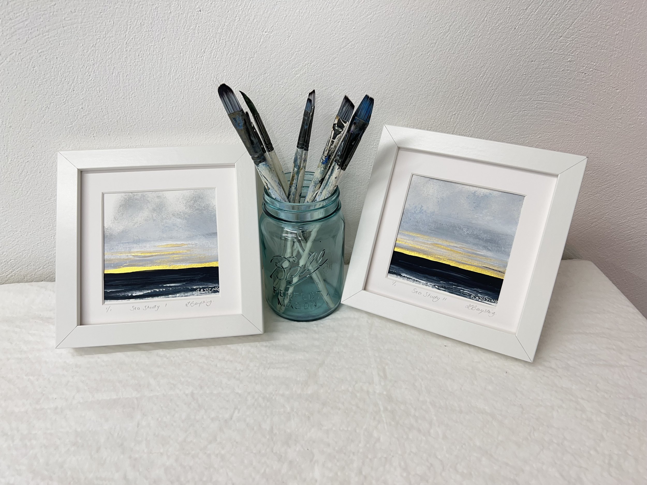 "Sea Study I + II Set" - original framed paintings