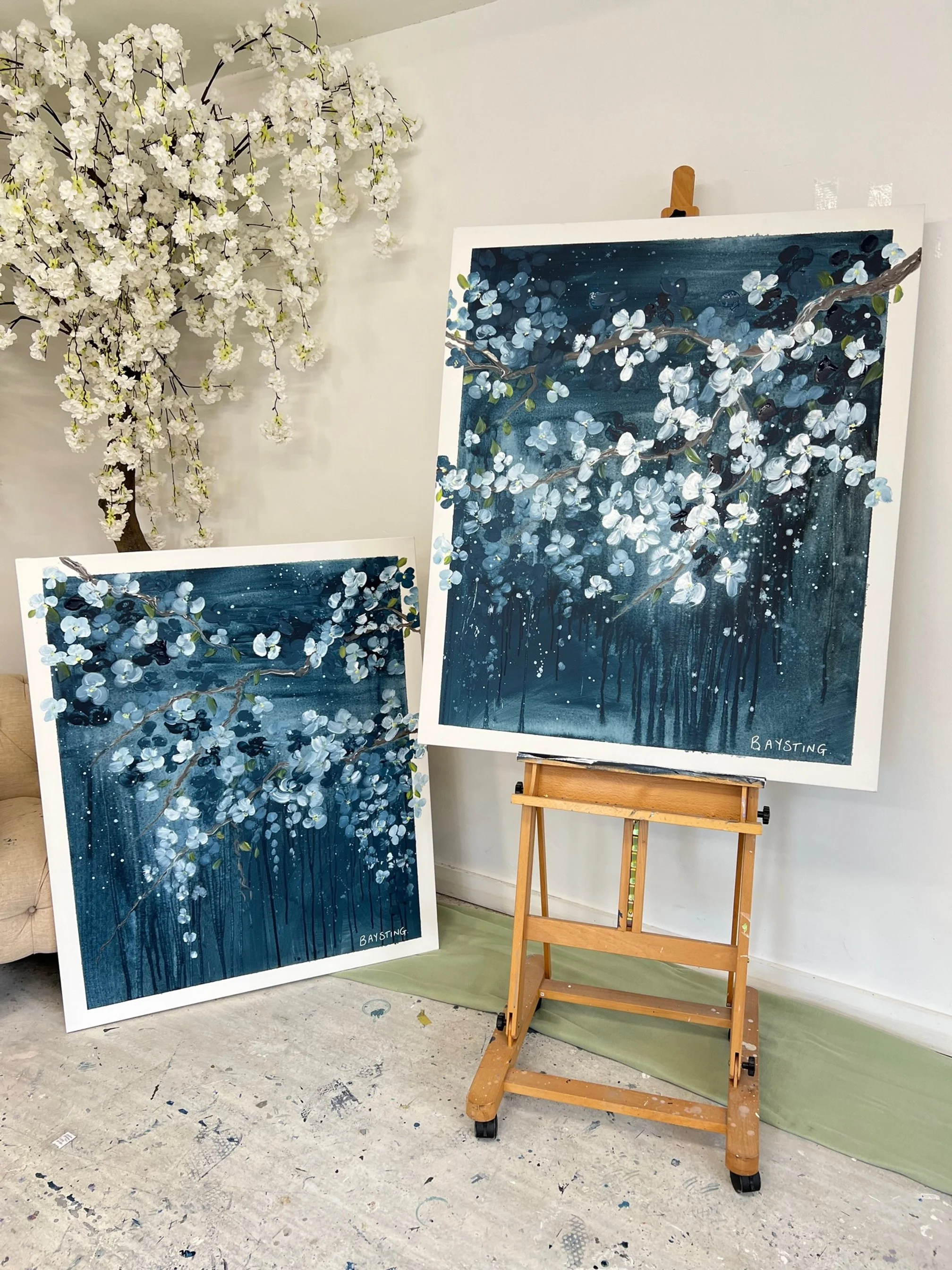 “Breaking Boundaries When Blue"…” 120 x 100cm each (original paintings set)