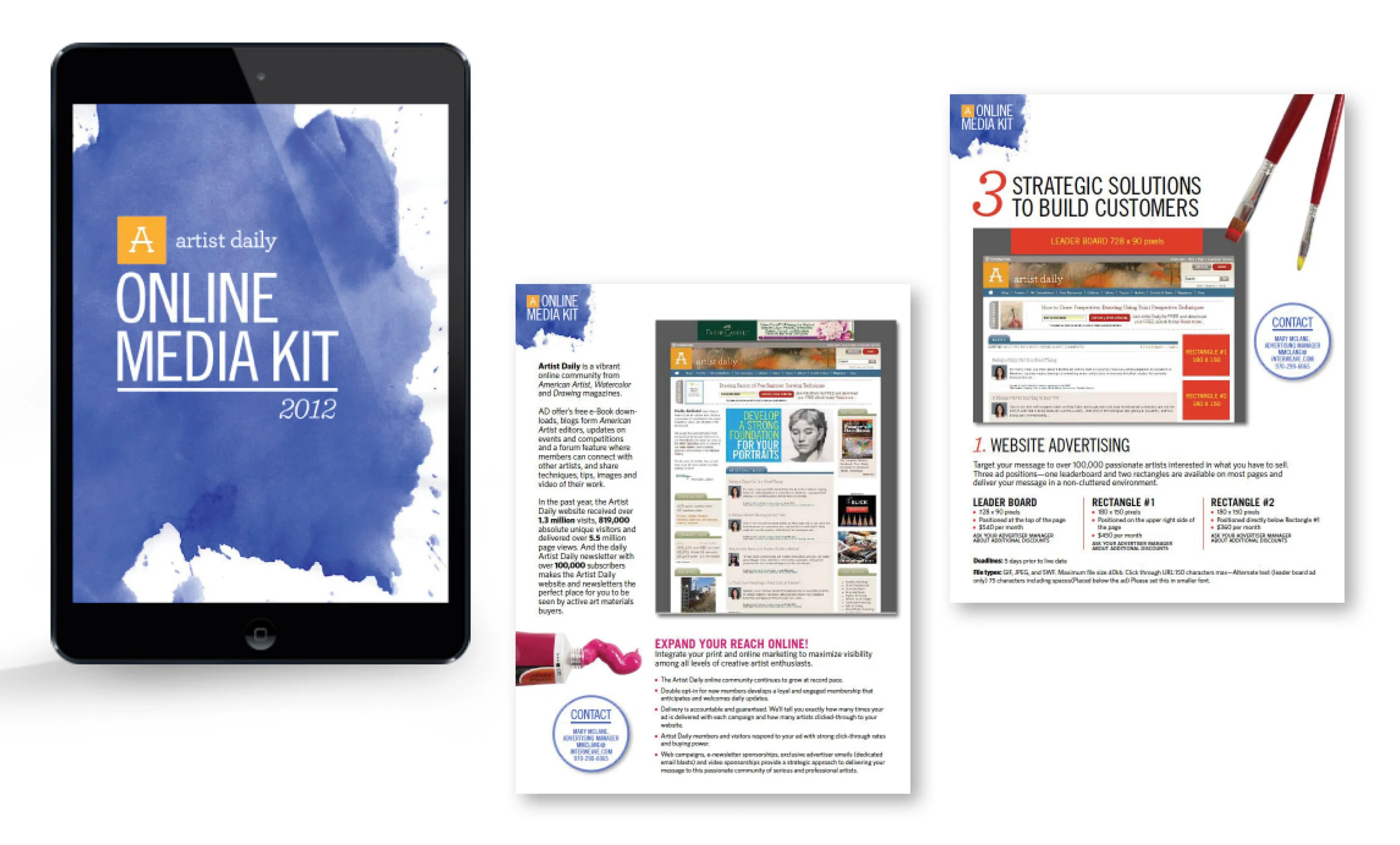Media kit for website Artistdaily.com