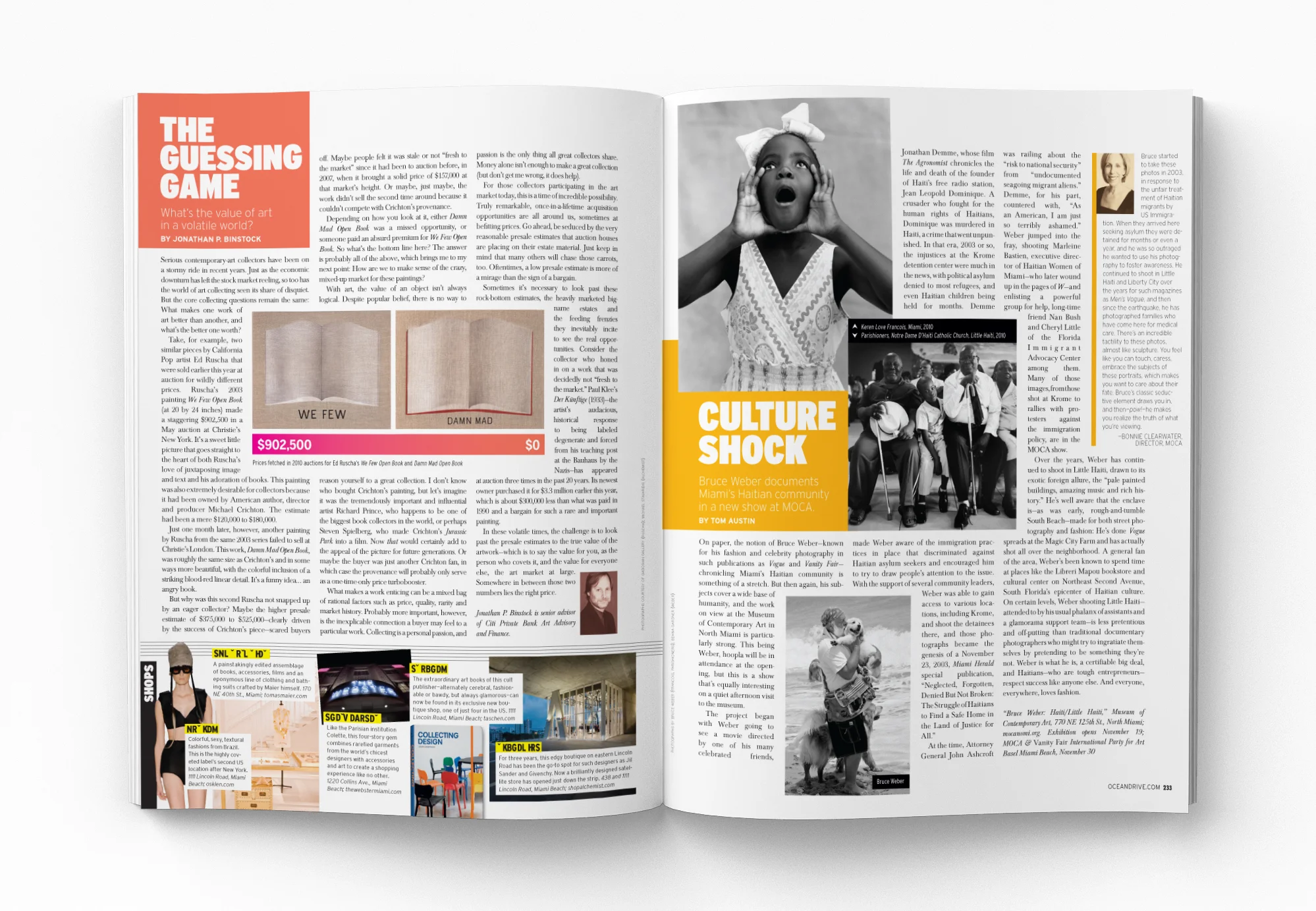 Feature package on Art Basel, Ocean Drive magazine
