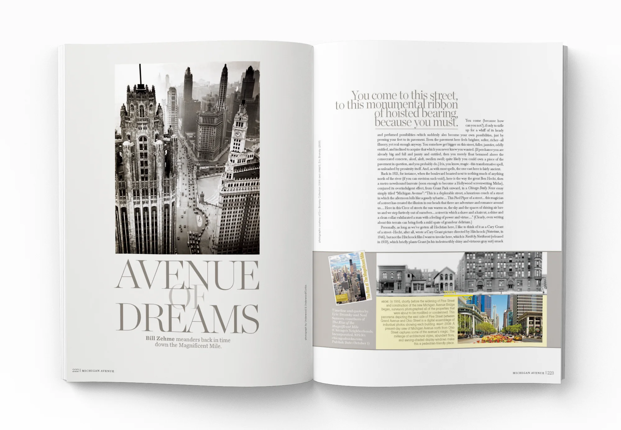 Feature package on Michigan Ave, magazine