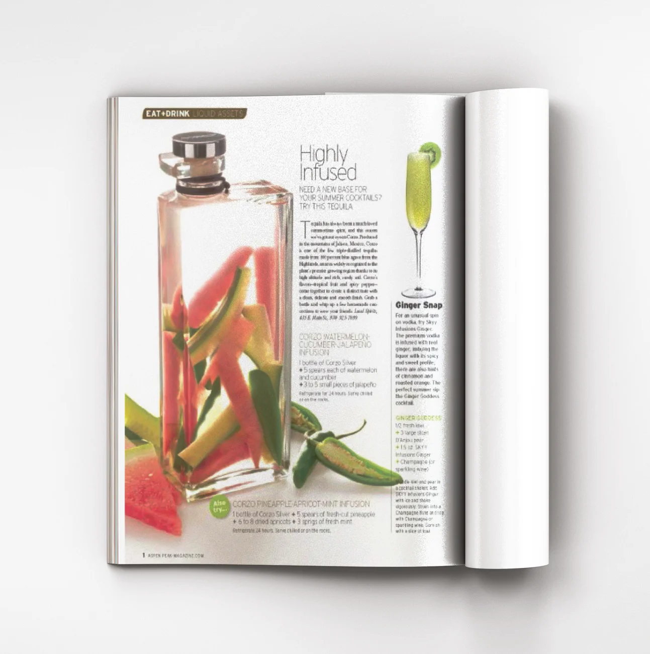 Food page, Aspen Peak magazine