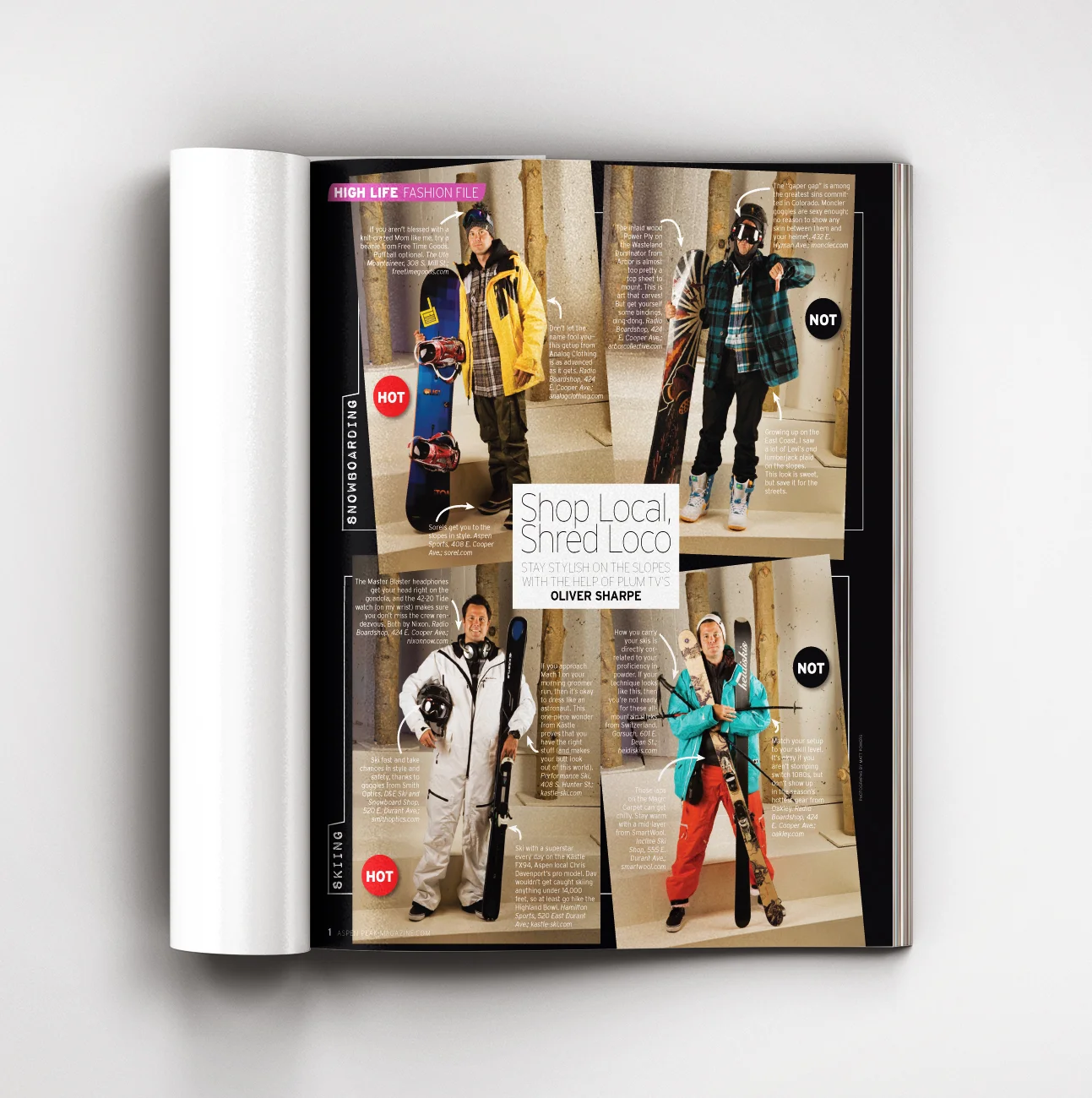 Fashion page, Aspen Peak magazine