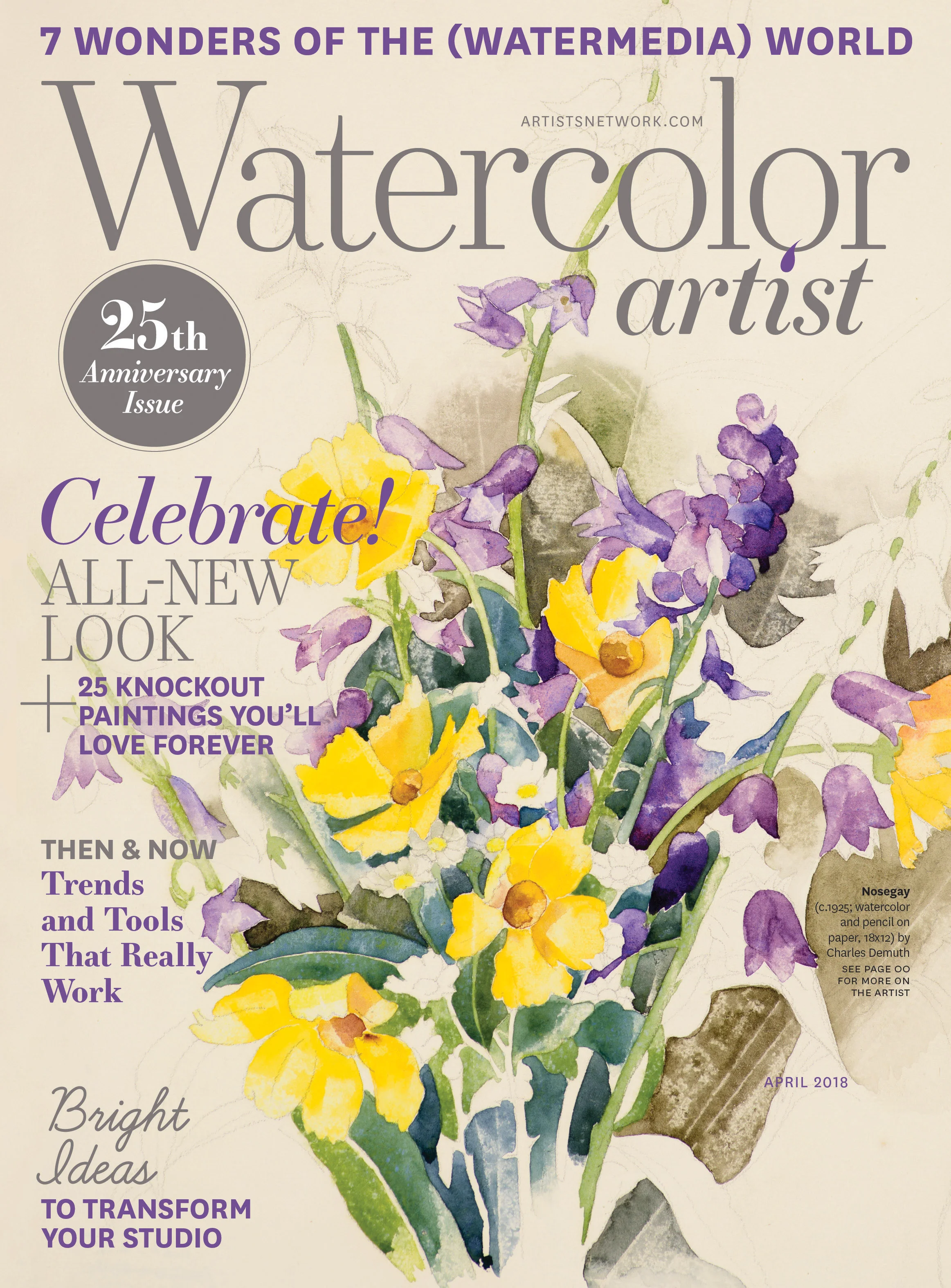 Redesigned Watercolor Artist magazine