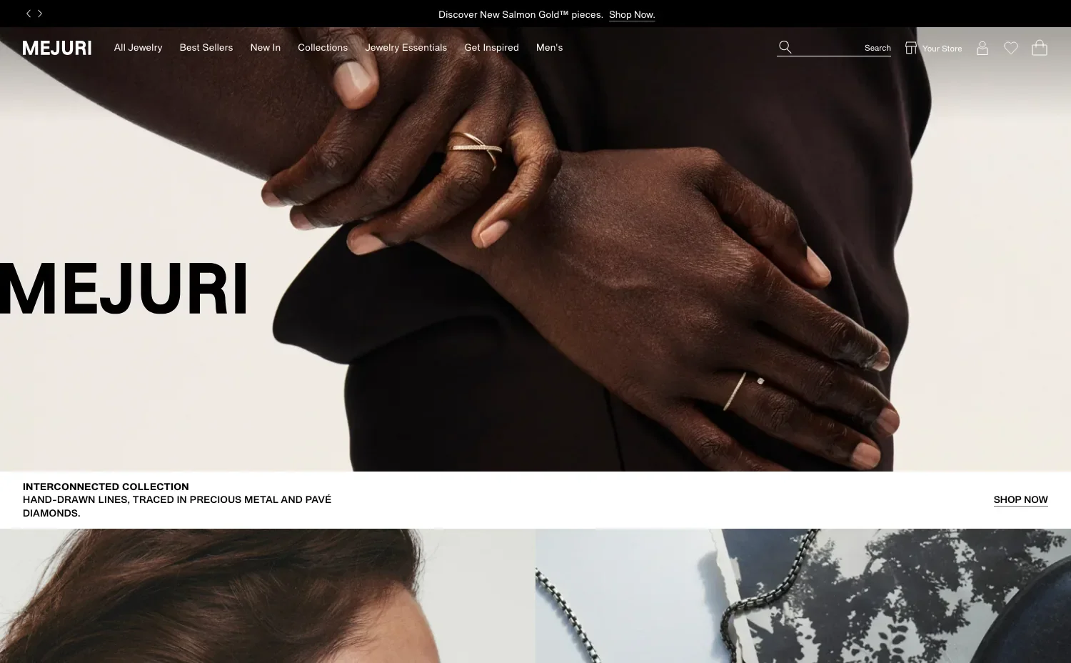 mejuri jewellery website design