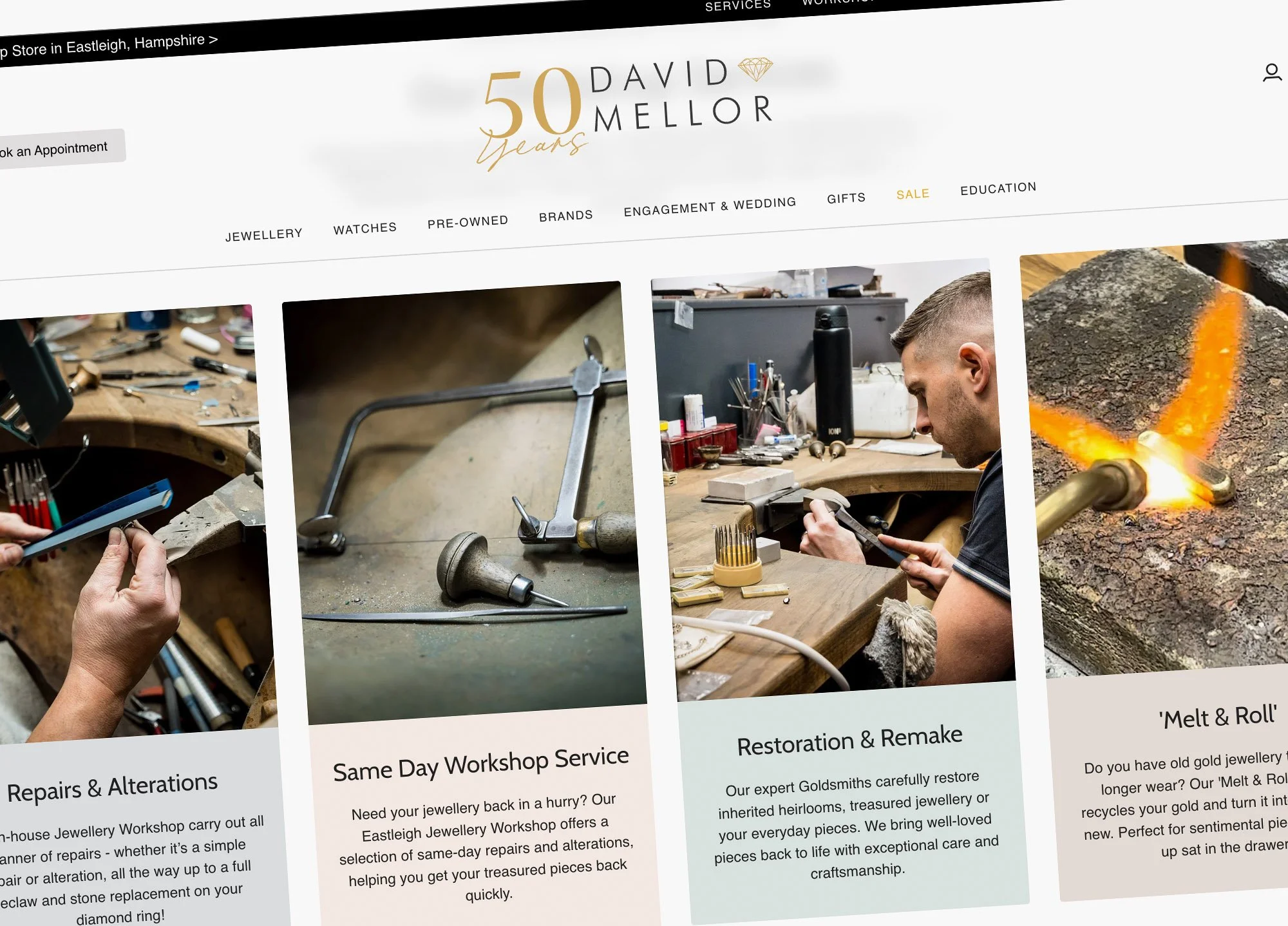David mellor jewellers shopify website design 1005