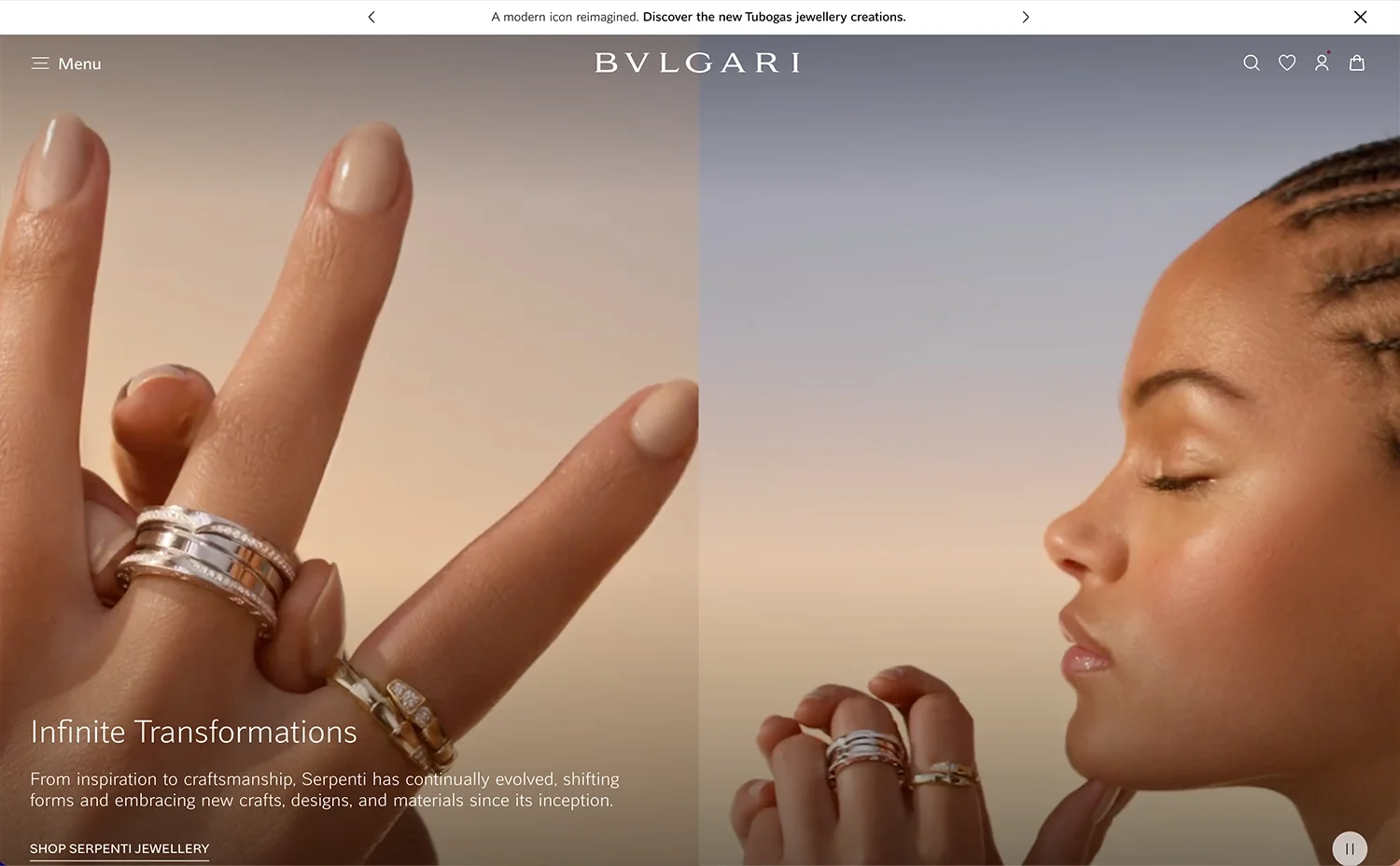 Bvlgari jewellery website design