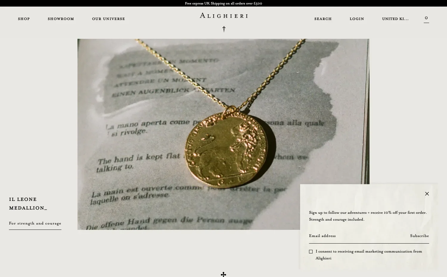 alighieri Jewellery Website Design