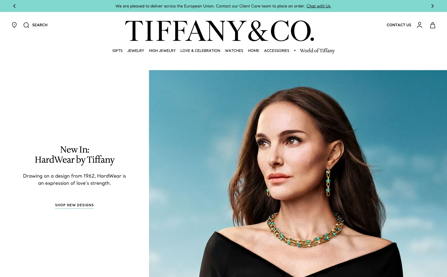 tiffany jewellery website design