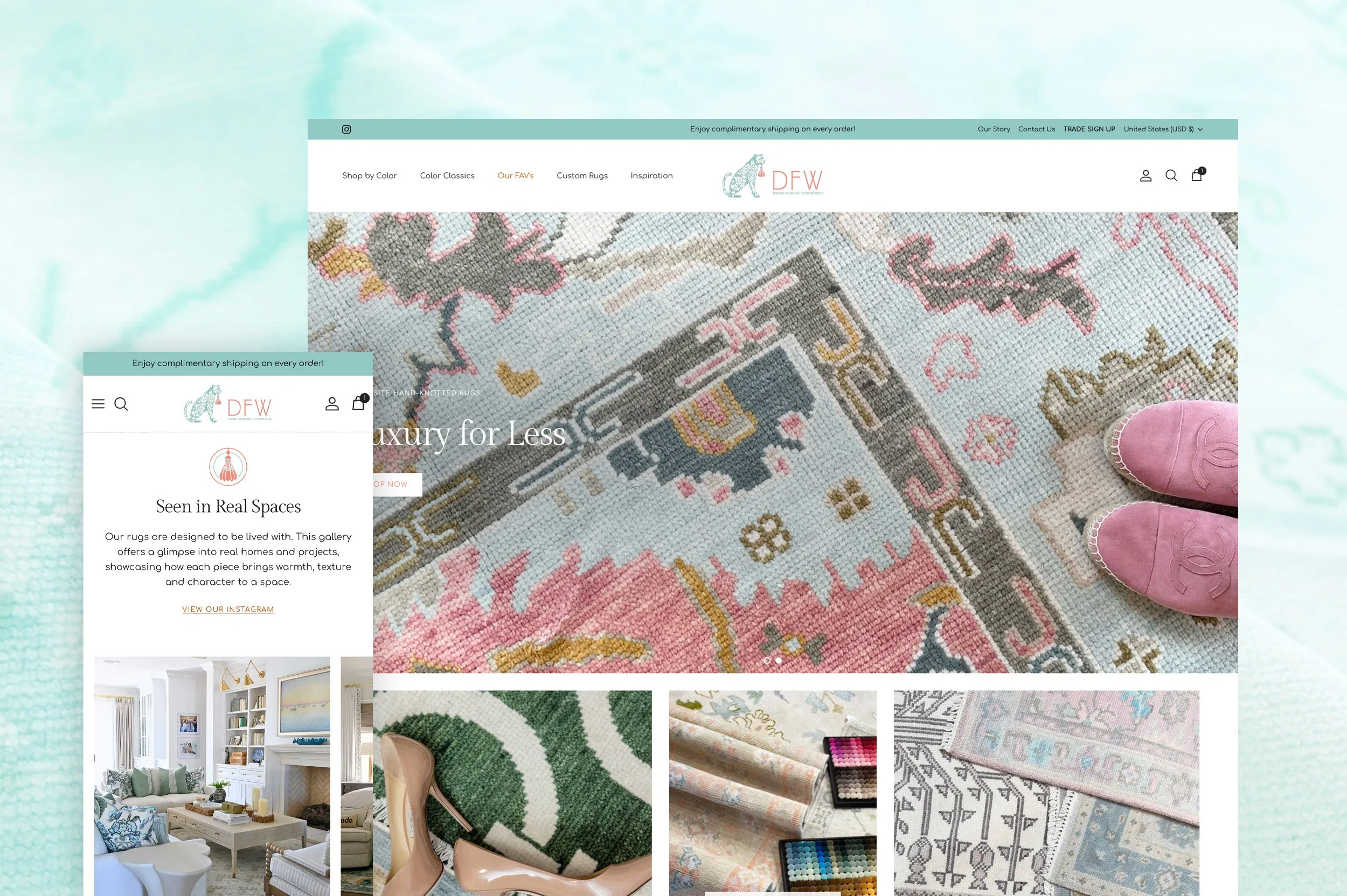 Shopify plus website design dfw textile sourcing