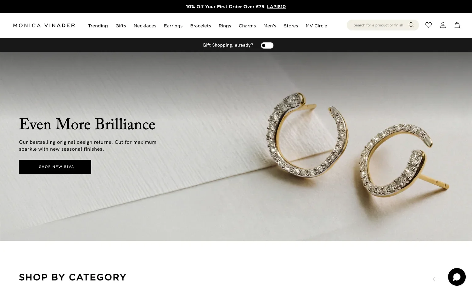 monica vinader jewellery website design