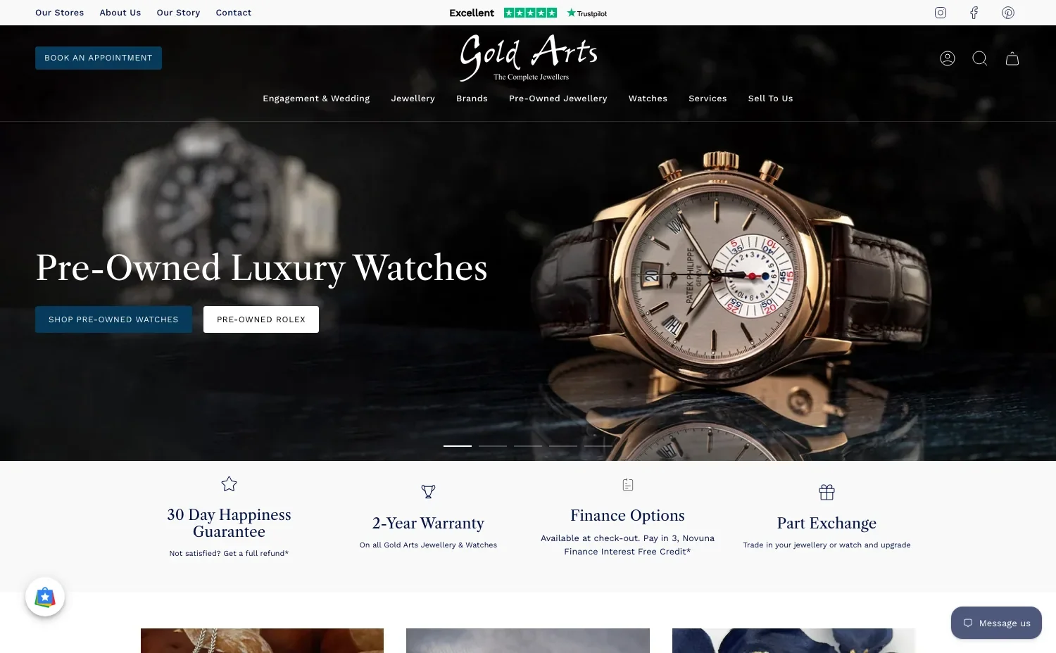 Gold arts jewellery website design