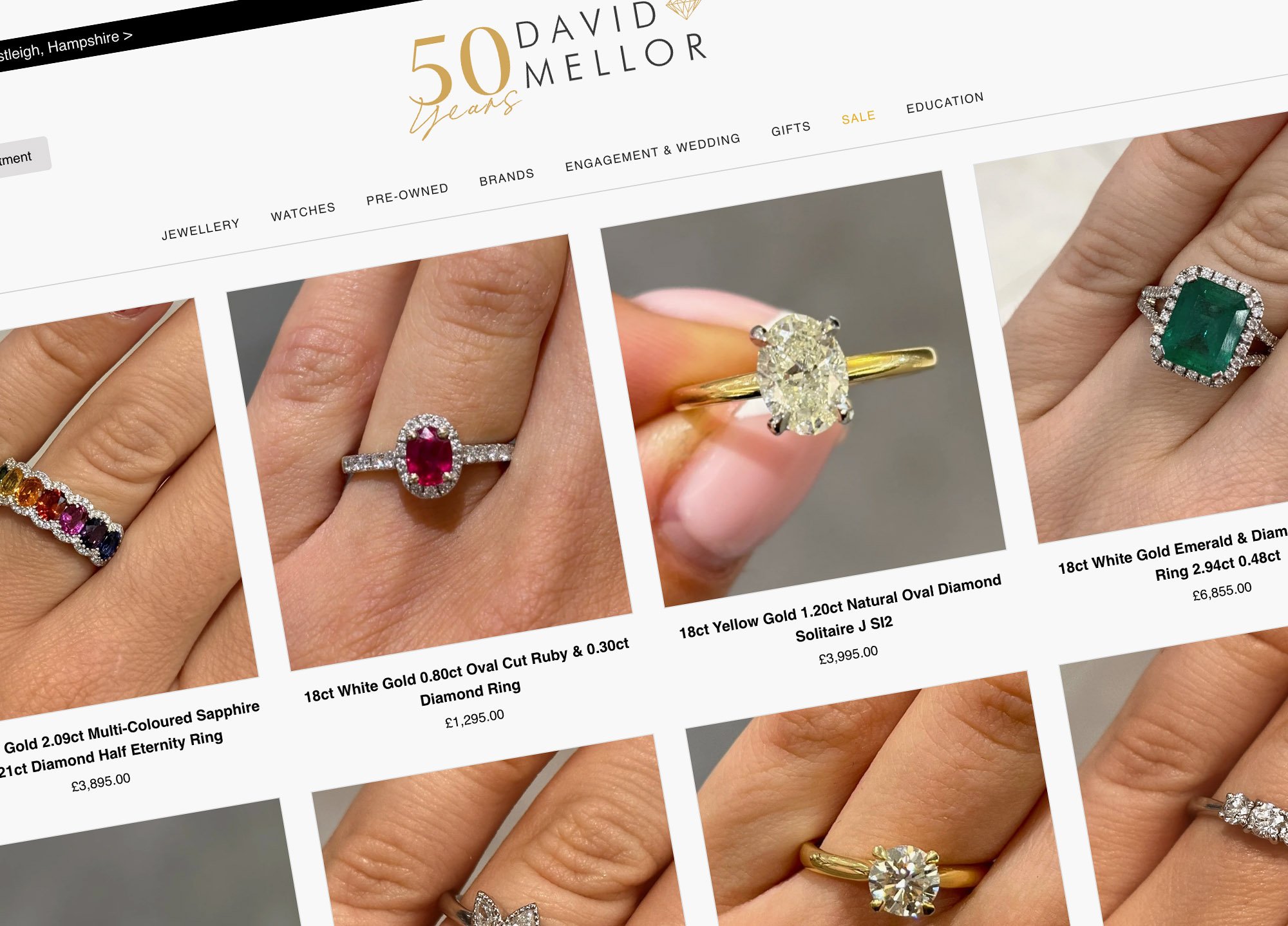 David mellor jewellers shopify website design 1003