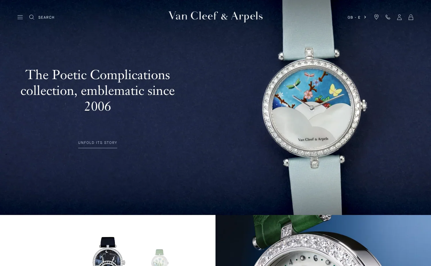 van cleefs jewellery website design