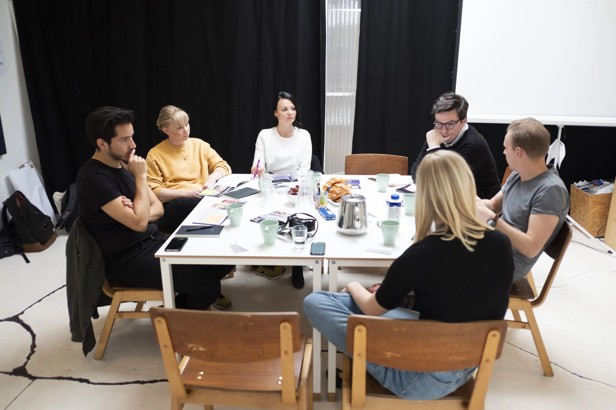A meaningful conversation with Juliane Busboom , Tom Jenkins Ph.D. (Assistant Professor, Digital Design Department, IT University of Copenhagen), Erika Marthins (Interaction Designer and Creative at Space10 ), Nicolas Arroyo (Partner & Foresight Director at Bespoke ) and Rune Toldam (Partner & Creative Director at Bespoke ) about the future of the supermarket. Photo by Ivar Simonsen