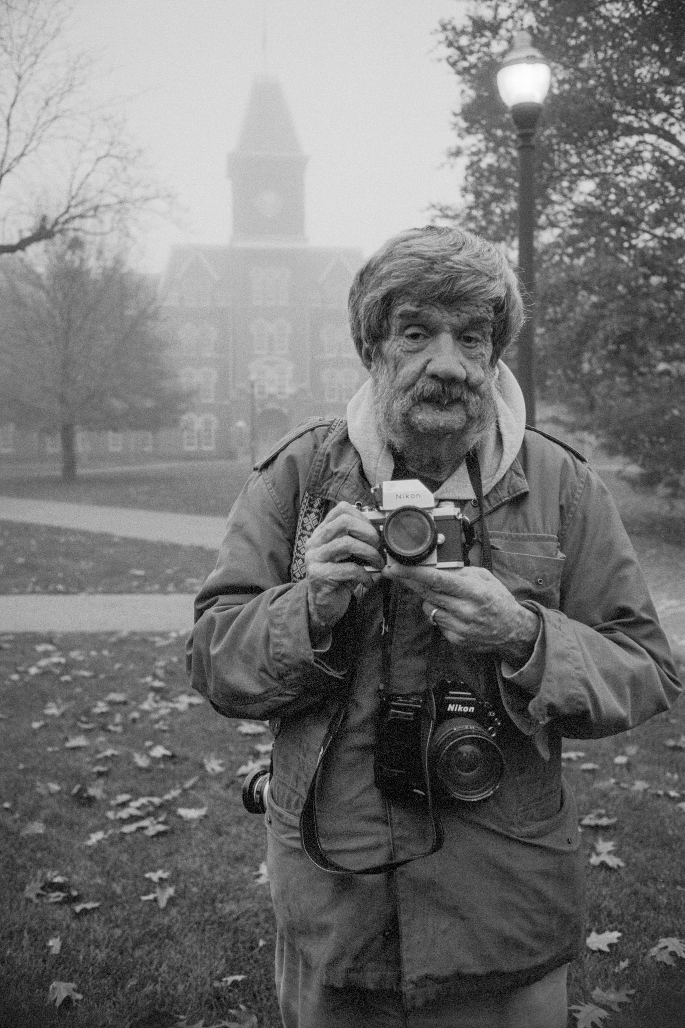 Harry and a couple of his Nikon film SLR cameras