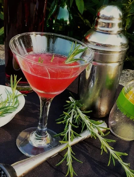 " Amused and Infused " Marionberry Vodka Lemon Drop with Rosemary