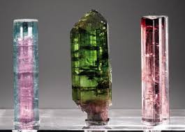Bi colored tourmaline, green/chrome tourmaline, pink tourmaline