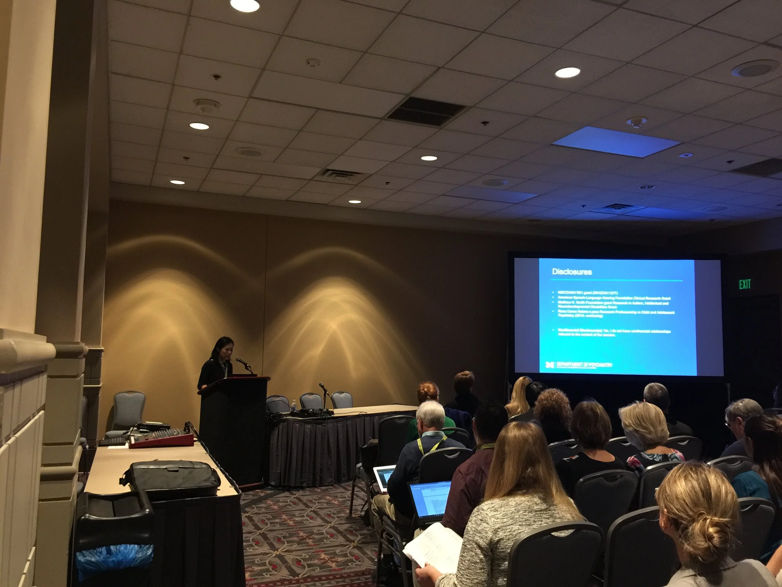 Soo-Eun Chang presenting invited talk at ASHA2016