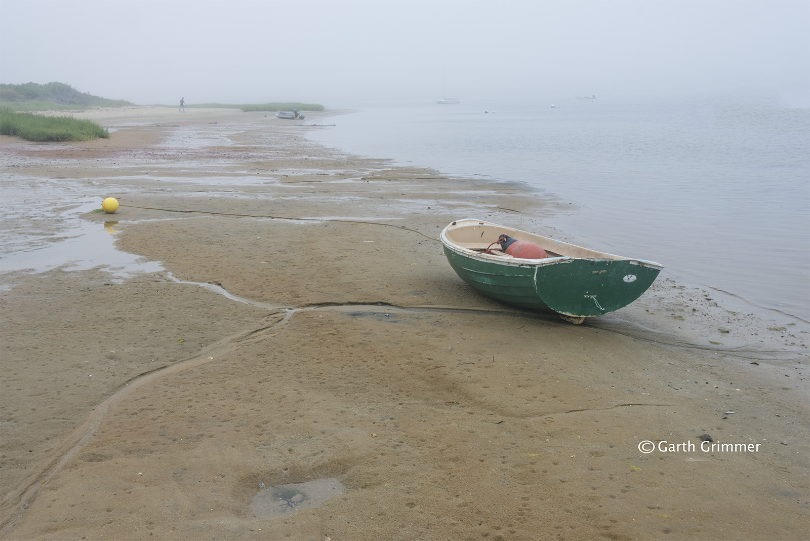 Misty morning low tide