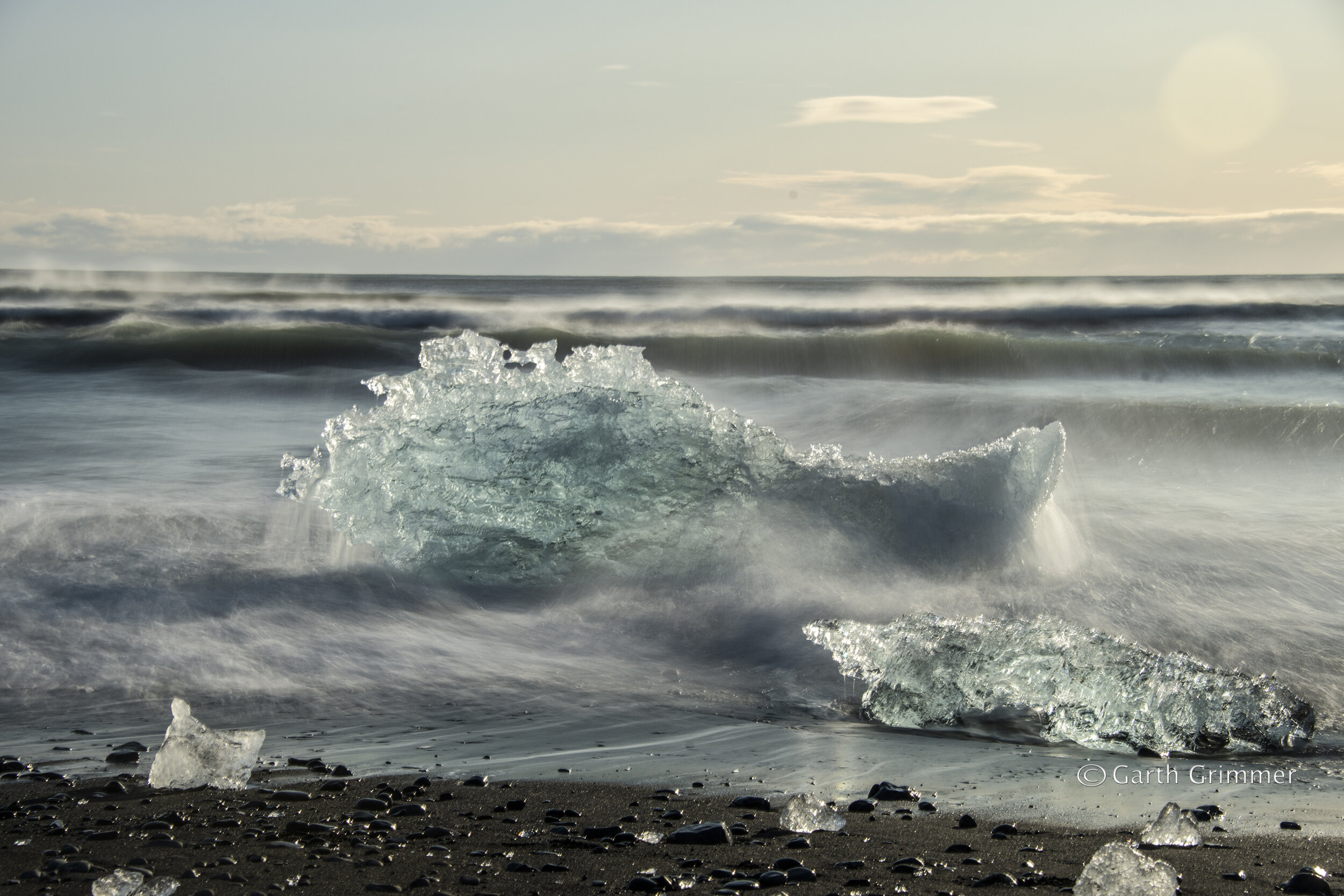 Waves constantly move ice