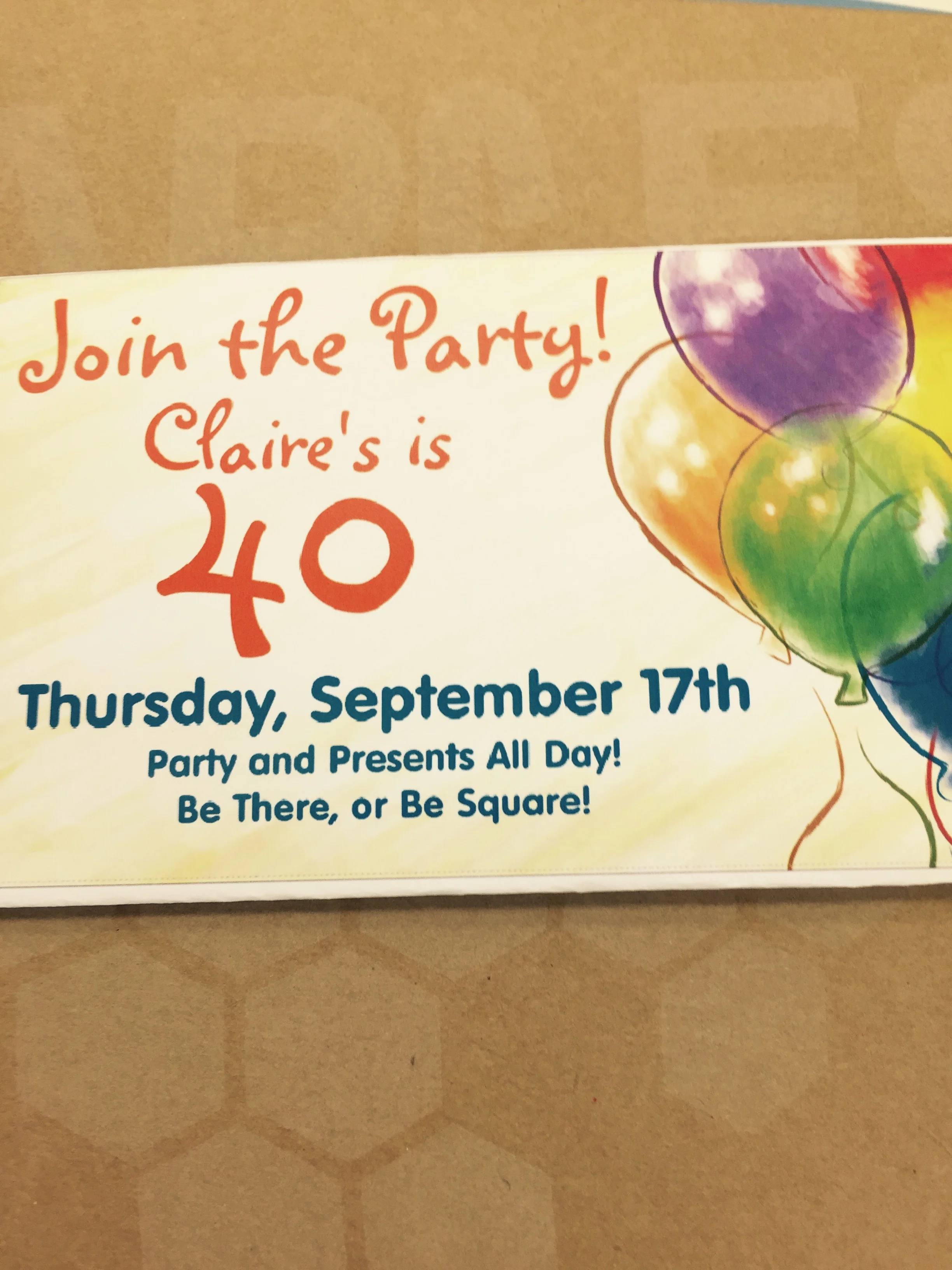 Join us on Thursday, September 17th, and help celebrate our 40th Anniversary