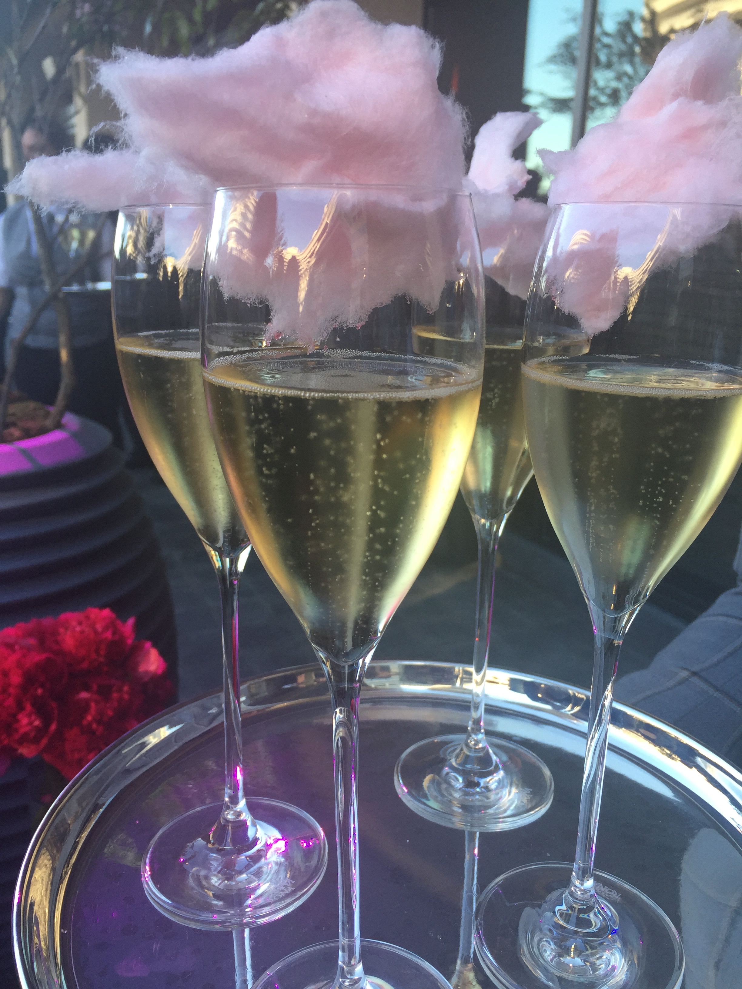 Champagne with cotton candy. Adorable party trick. 
