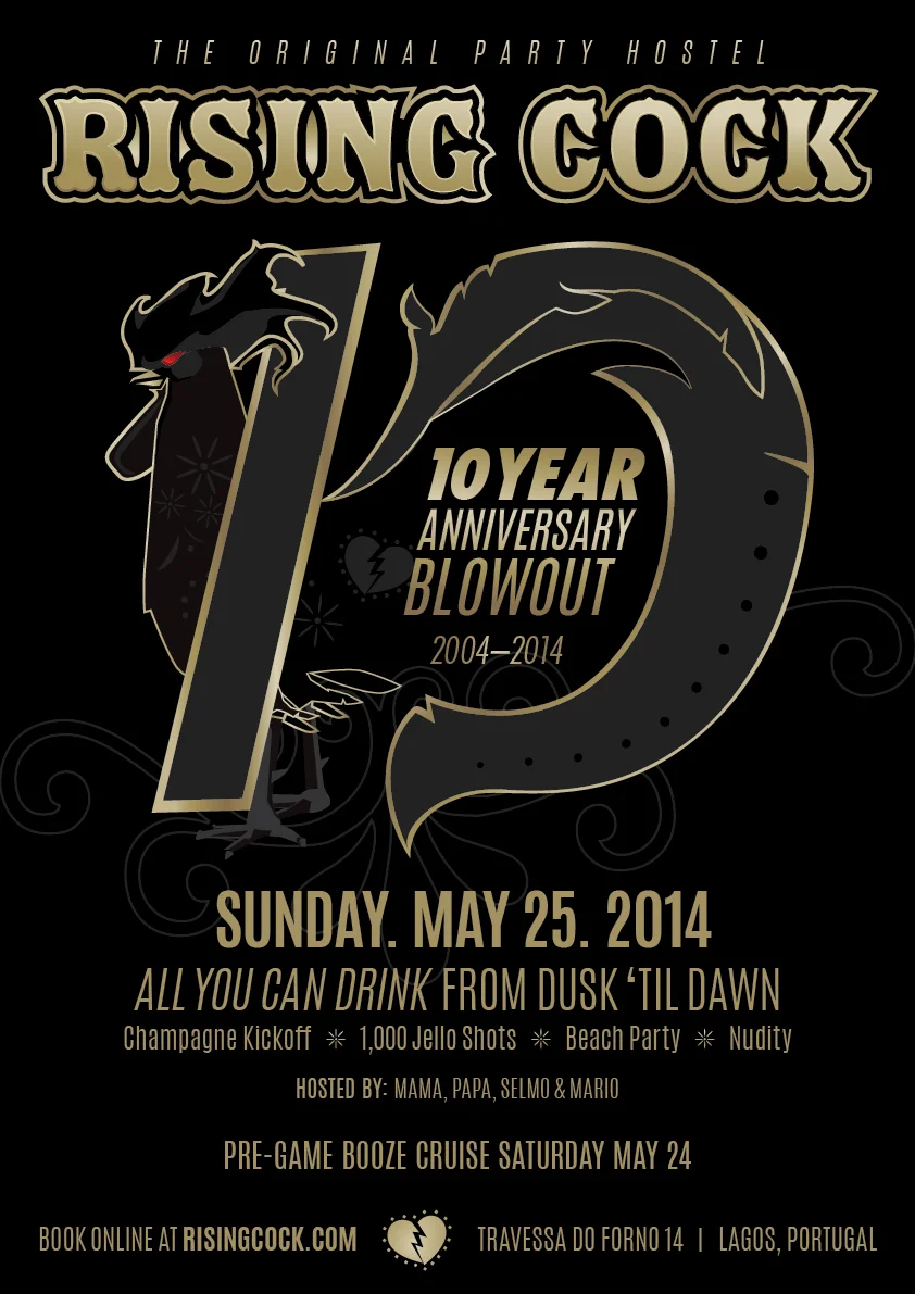 Rising Cock 10 Year Anniversary Blowout Poster