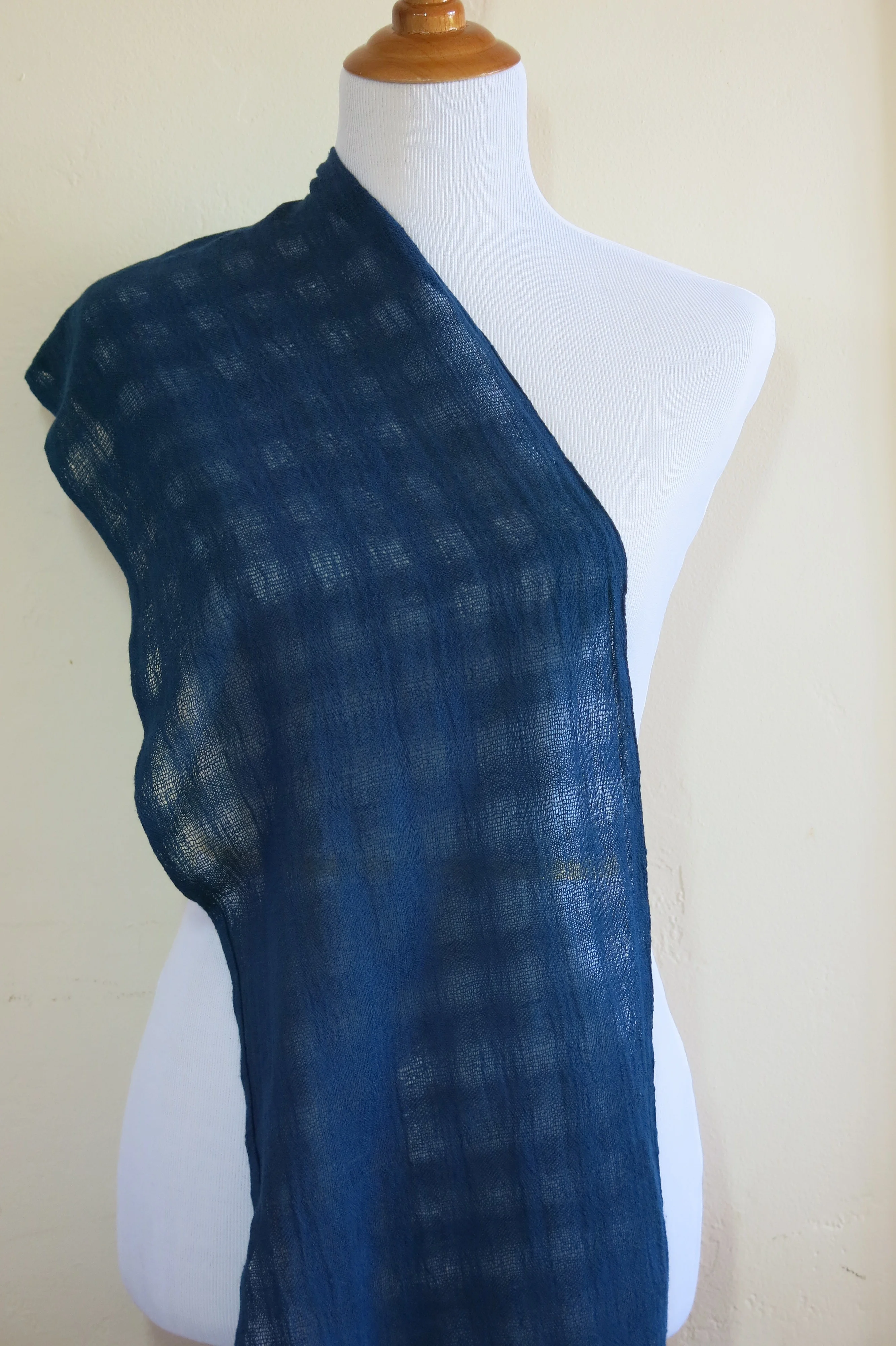 Cotton Indigo Scarf - Less Open