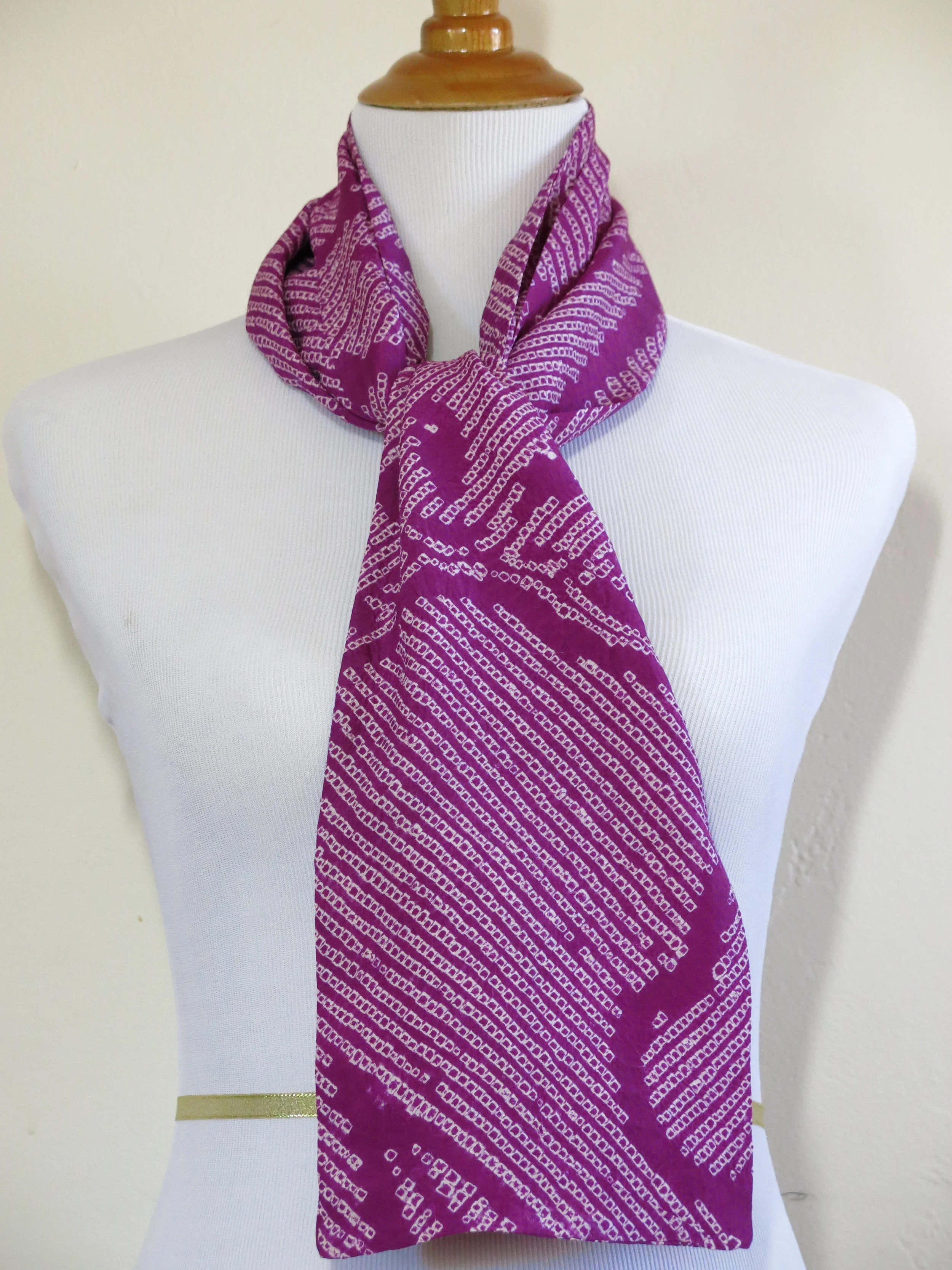 Purple Silk Shibori Scarf