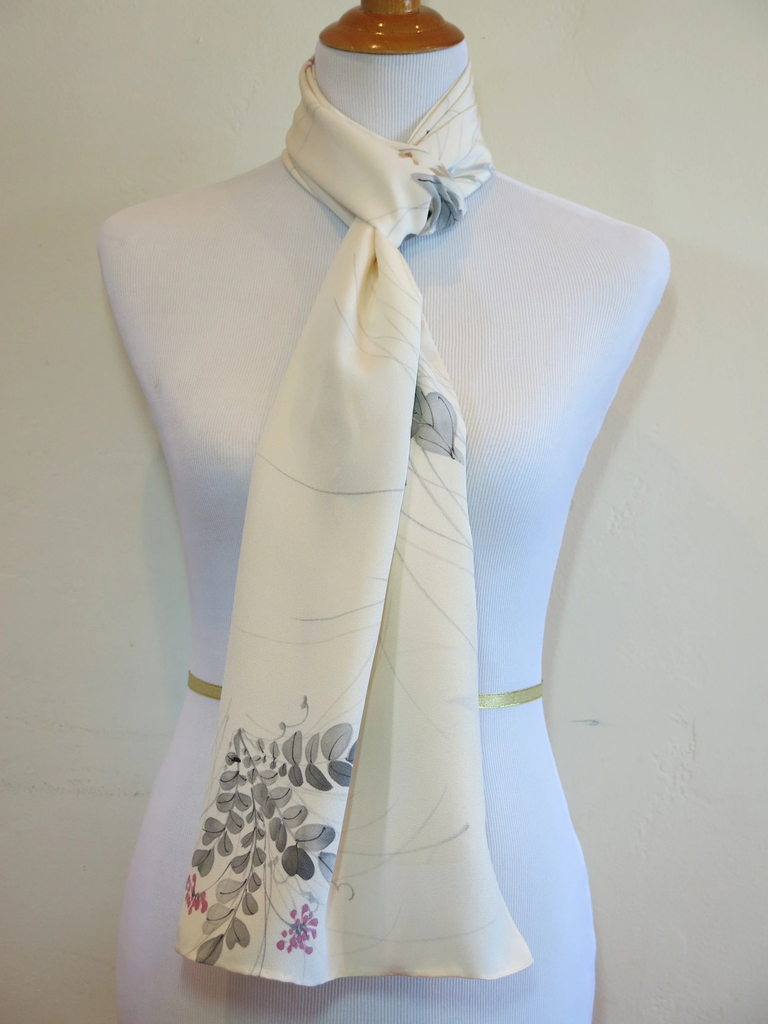 Wild Flower Straight Silk Scarf