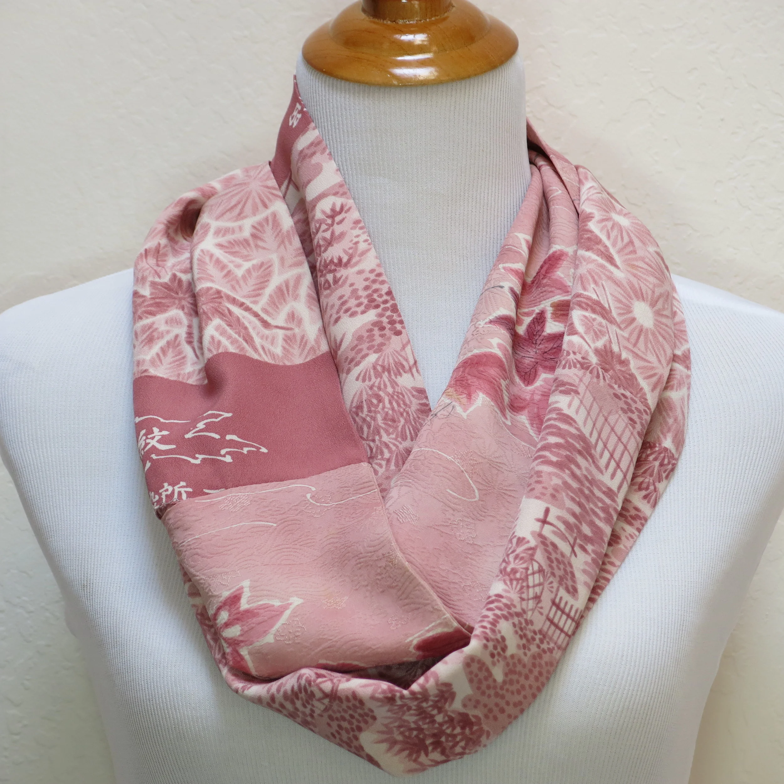 Dusty Rose Silk Infinity Scarf