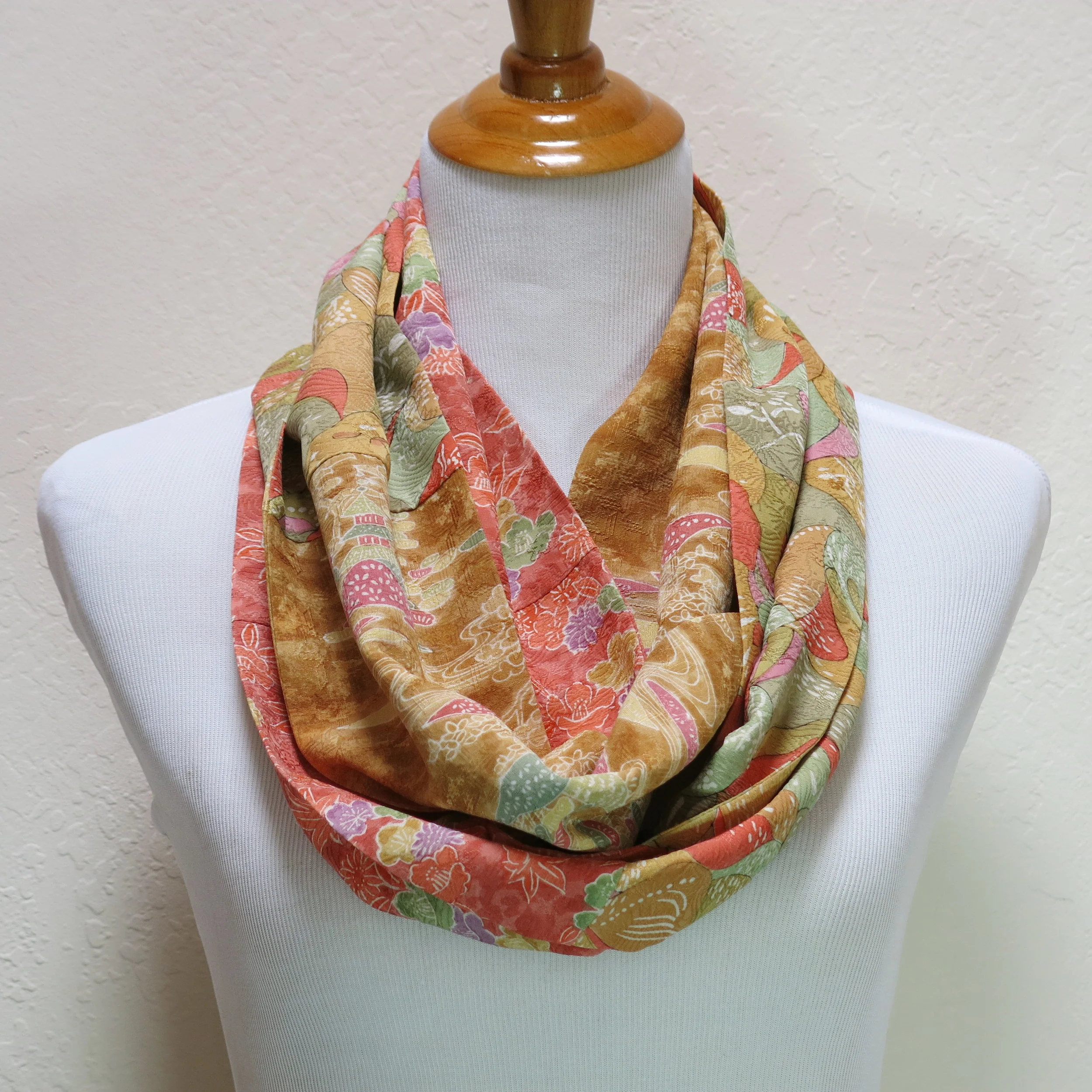 Golden Silk Infinity Scarf