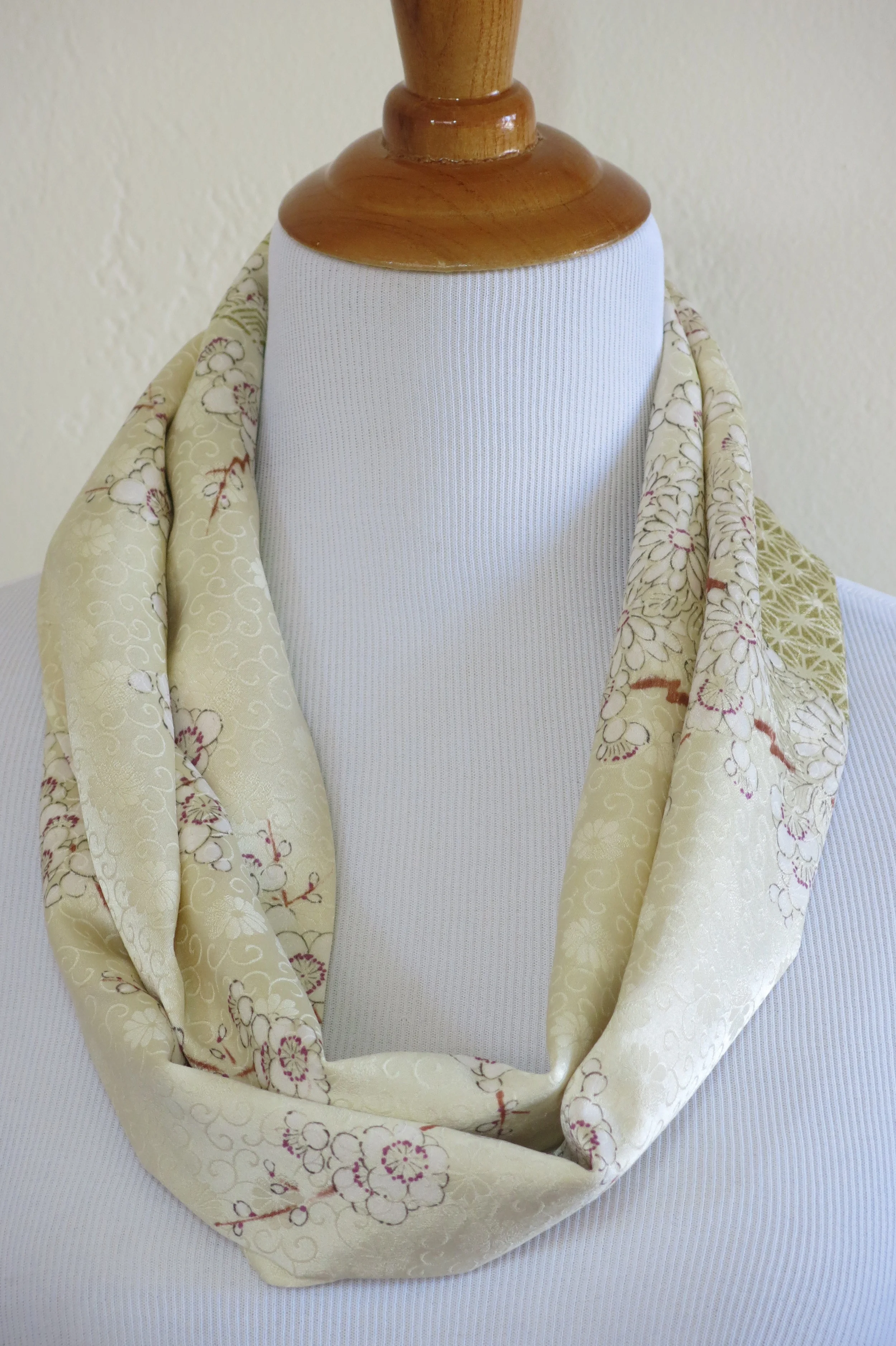 Golden Blossoms Silk Infinity Scarf