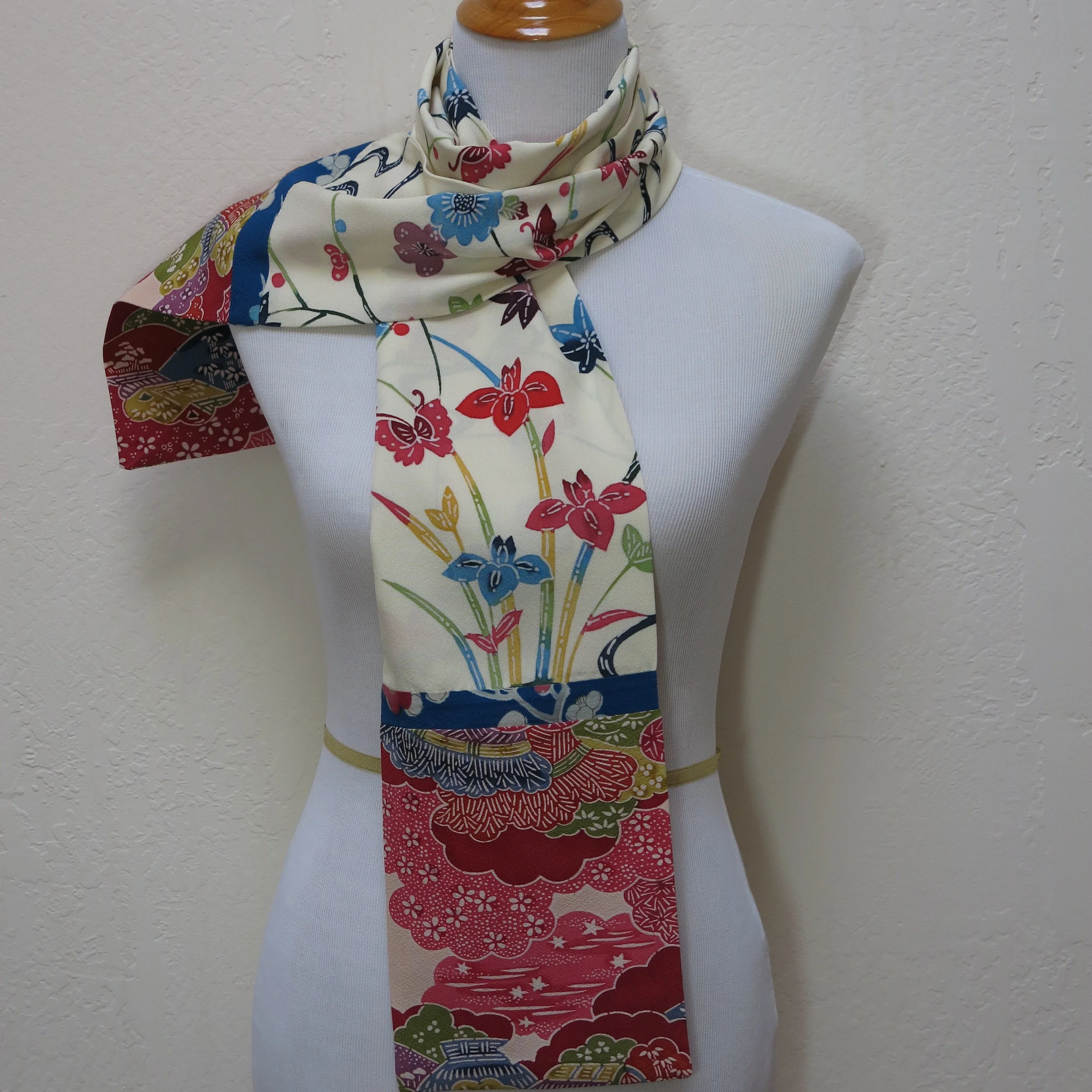 Pink Garden Straight Silk Scarf