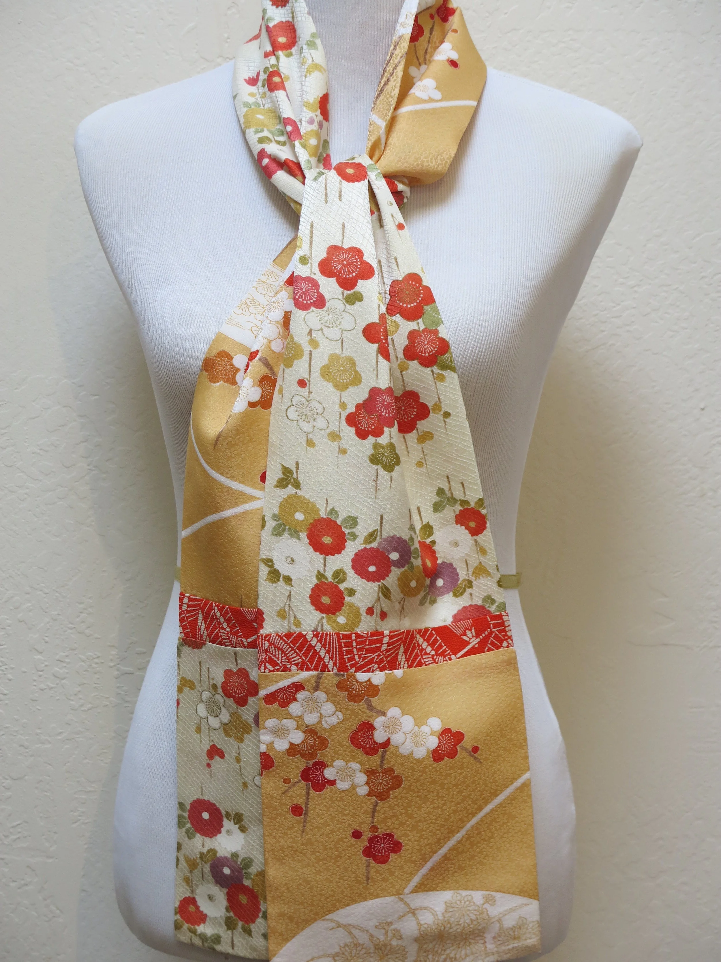 Golden Mix Straight Silk Scarf