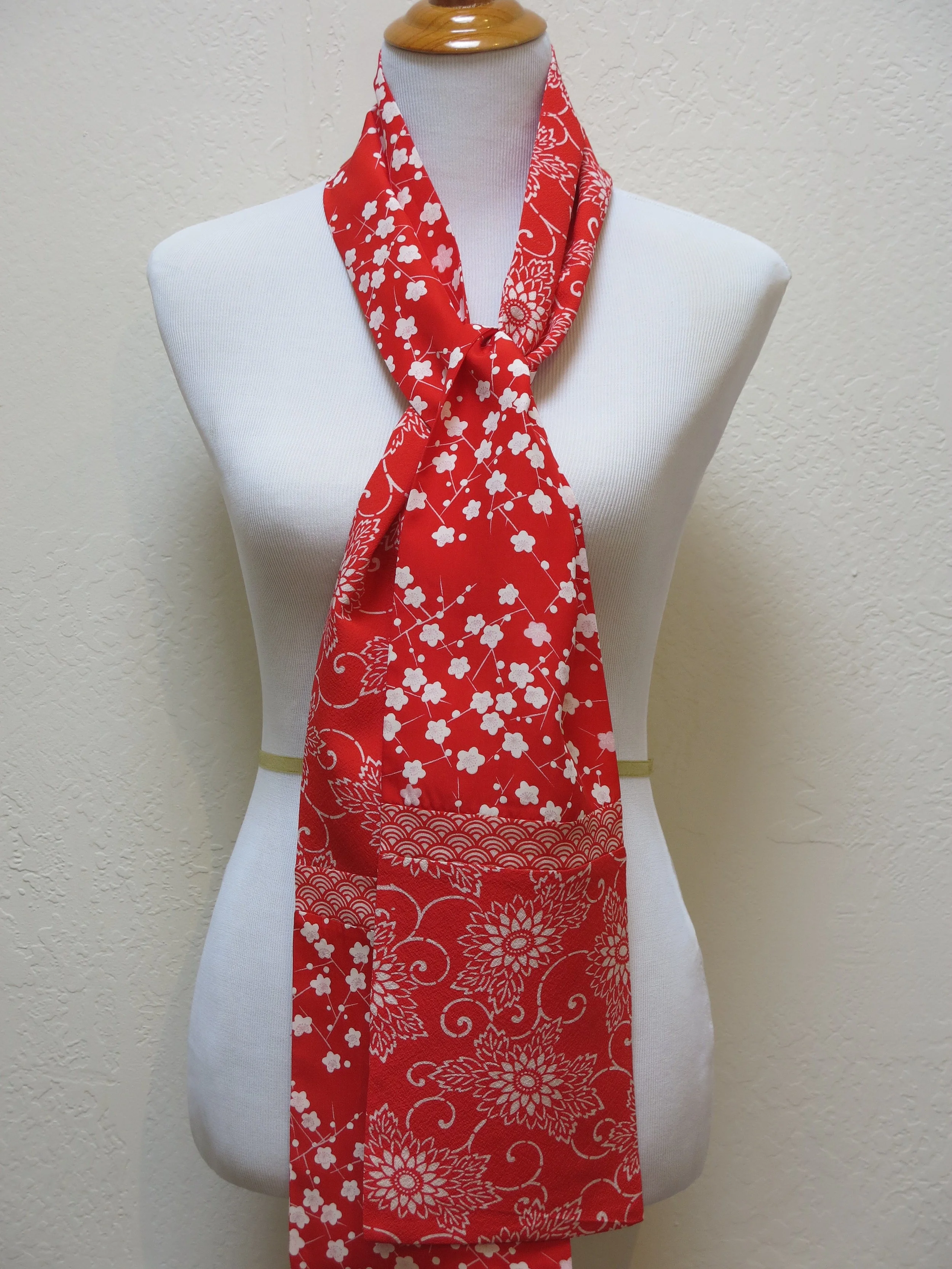 Red Mix Straight Silk Scarf