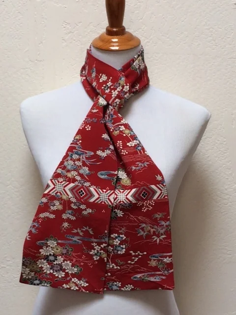 Red Floral Diamonds Straight Silk Scarf
