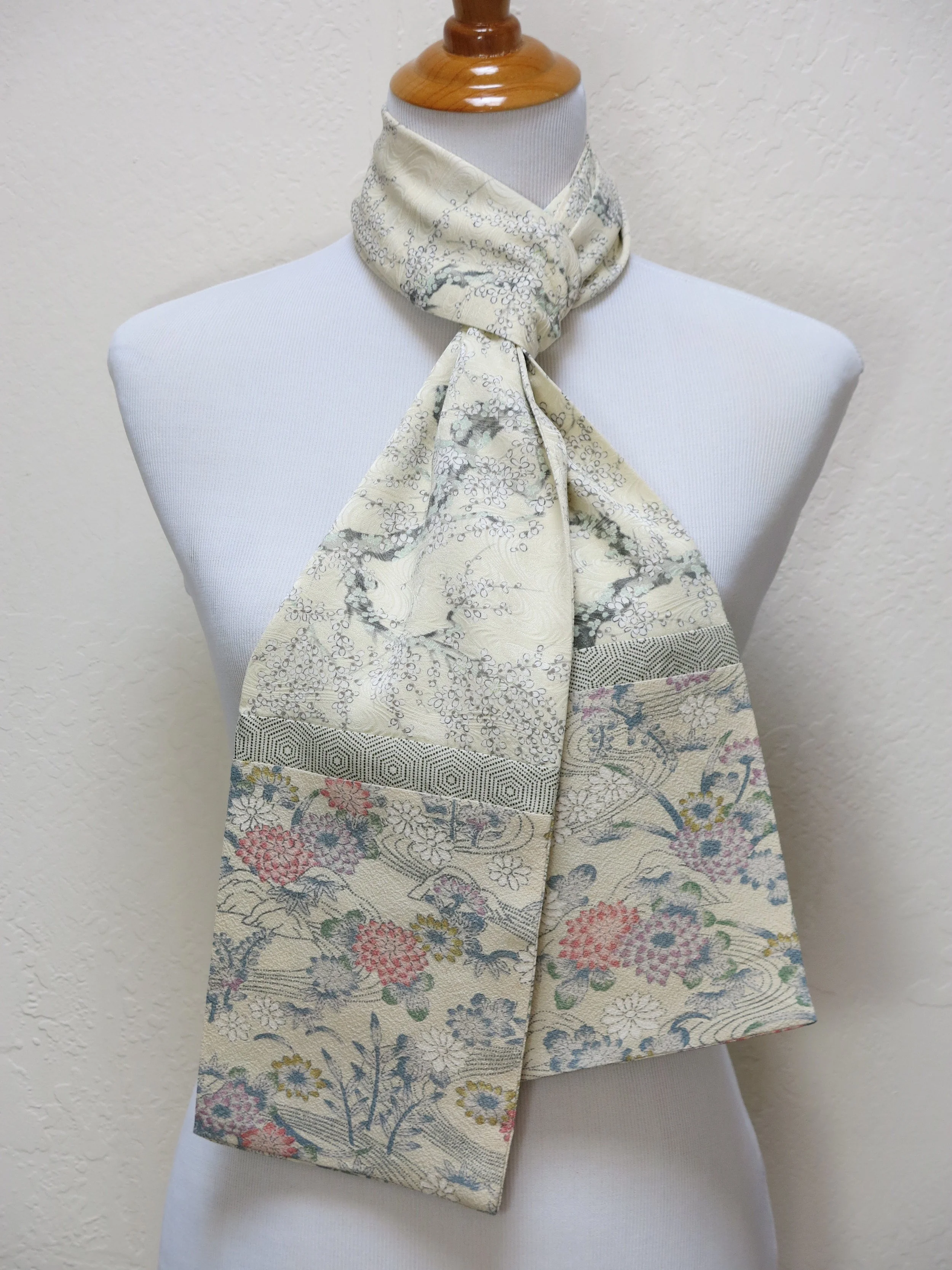 Pale Yellow Straight Silk Scarf