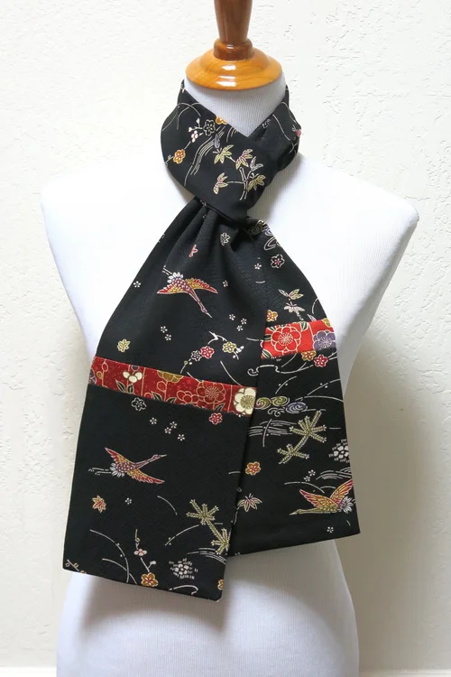 希少】美品 MASU 23ss 連ねる GALAXY SILK SCARF BLACK