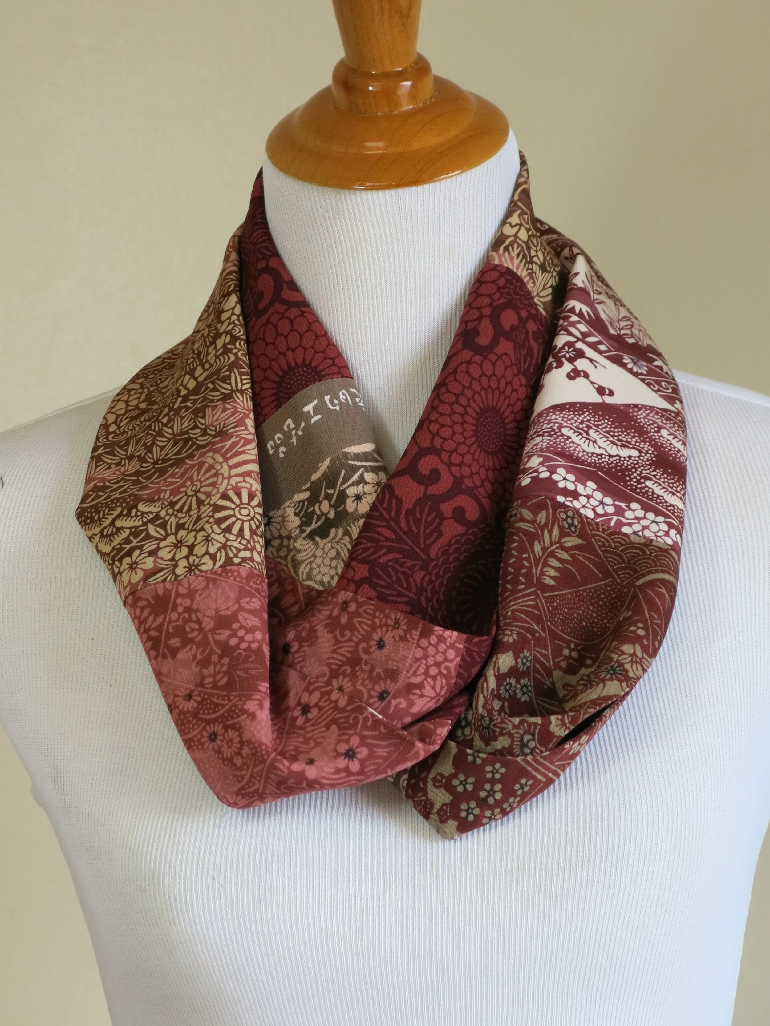 Autumn Mix Silk Kimono Infinity Scarf