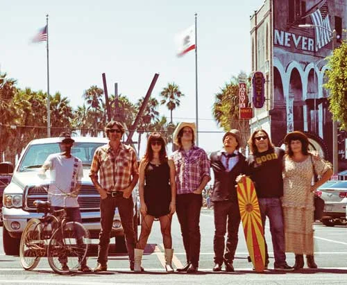 Singer-songwriter Matt Ellis (second from left) has curated (and will perform on) the locals-only Andalusia sound stage during the Abbot Kinney Festival, featuring (from left) Blue Eyed Son, Adrienne Cohen Isom and Chris Isom from Nocona, Paul Chesne, Tom Freund and Lacey Kay Cowden Photo by J.D. Narro