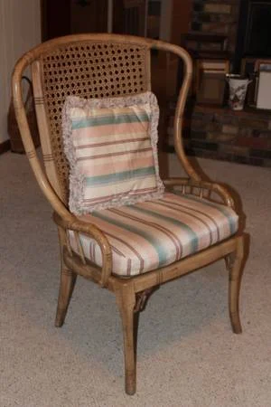 Bamboo Wing Chair $50 - I love bamboo chairs. Check out this similar style chair that is selling for $750. Would be beautiful painted like these , for more ideas on where to use bamboo chairs visit my Pinterest page .