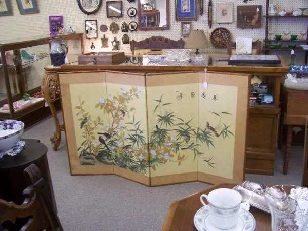 Asian Print Screen $50 - A screen like this could be a beautiful piece of wall art in a dining room or living room. I've even seen these screens used as headboards.
