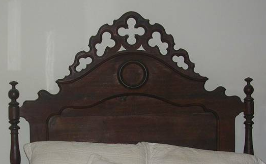 Full Size headboard and footboard $180 - Bed rails have been extended to accommodate a queen mattress, I think this is a good deal and a very pretty bed, of course I'd paint it!